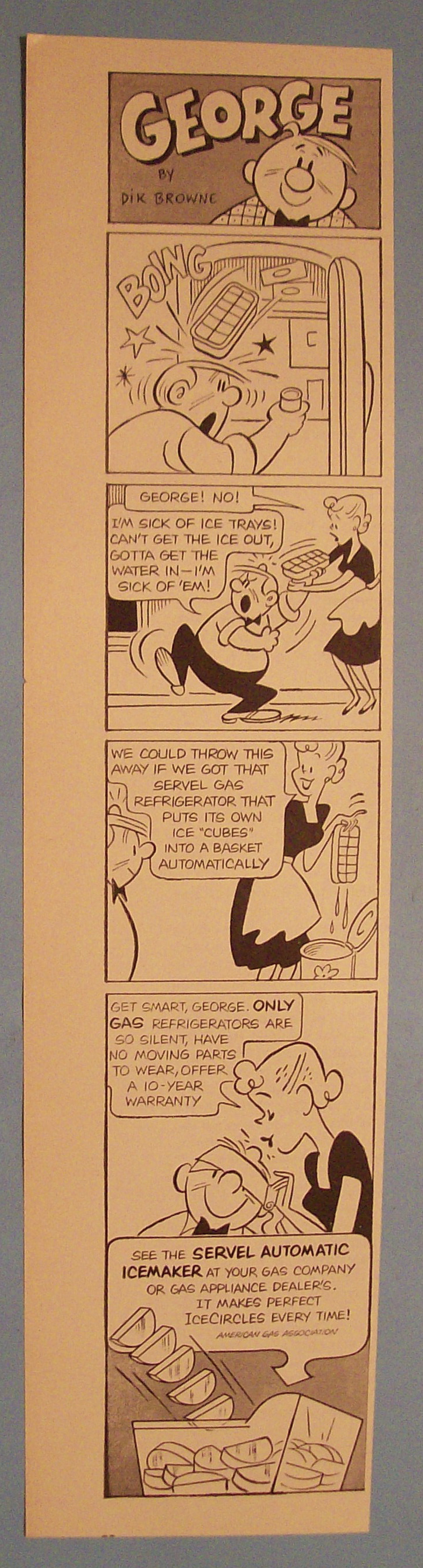 Vintage Ad: 1955 Servel Automatic Icemaker w/ George