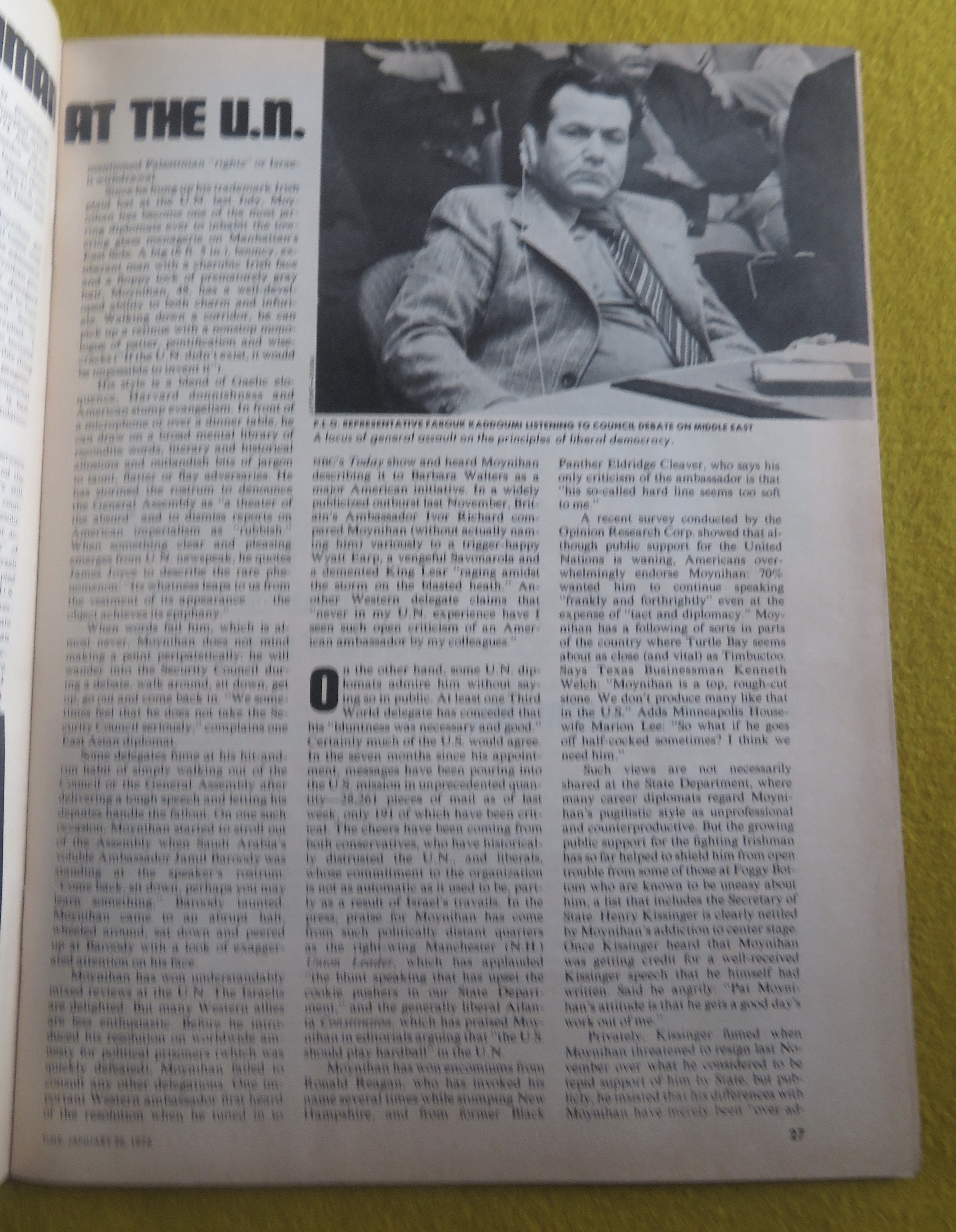 Time Magazine January 26, 1976 Pat Moynihan
