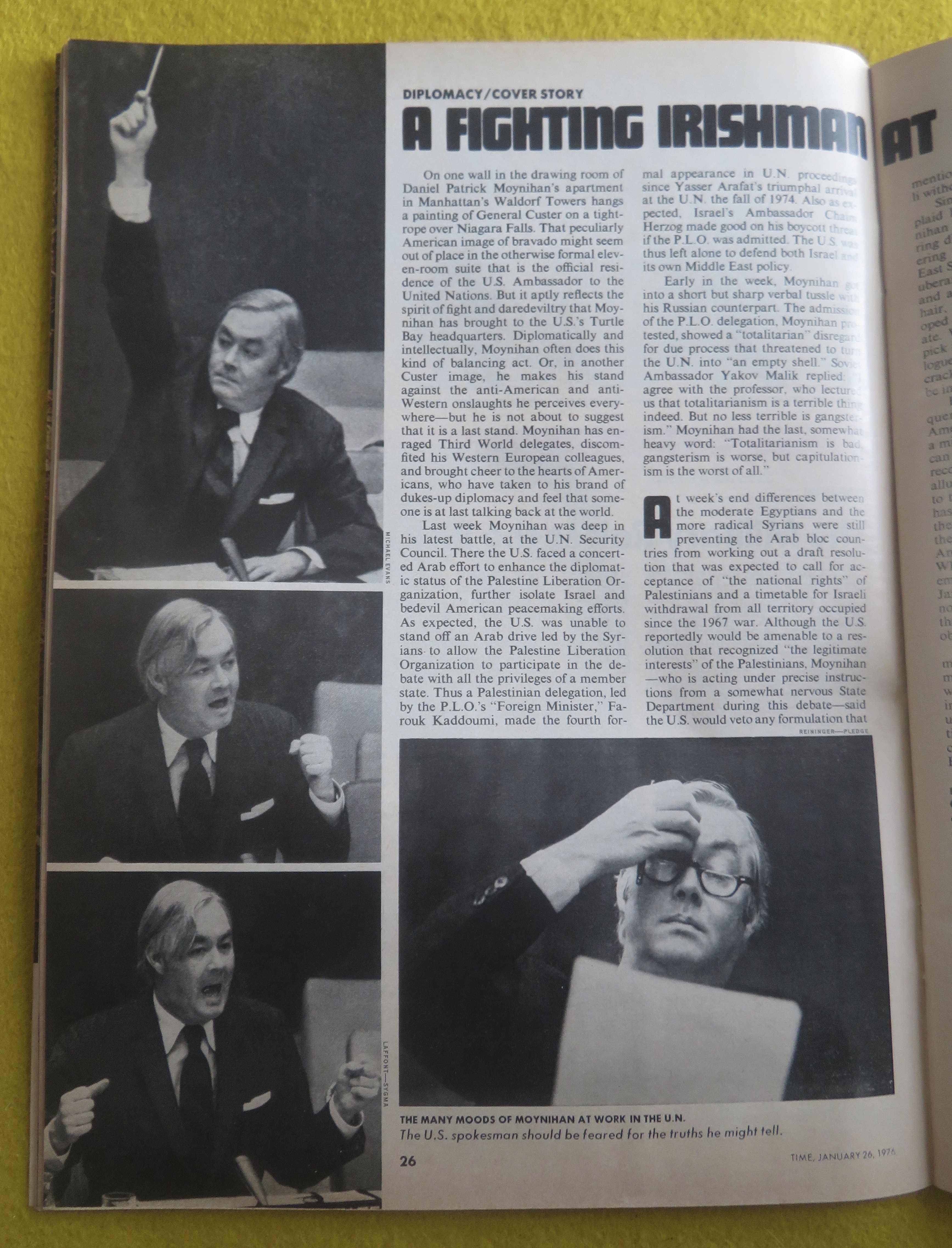 Time Magazine January 26, 1976 Pat Moynihan