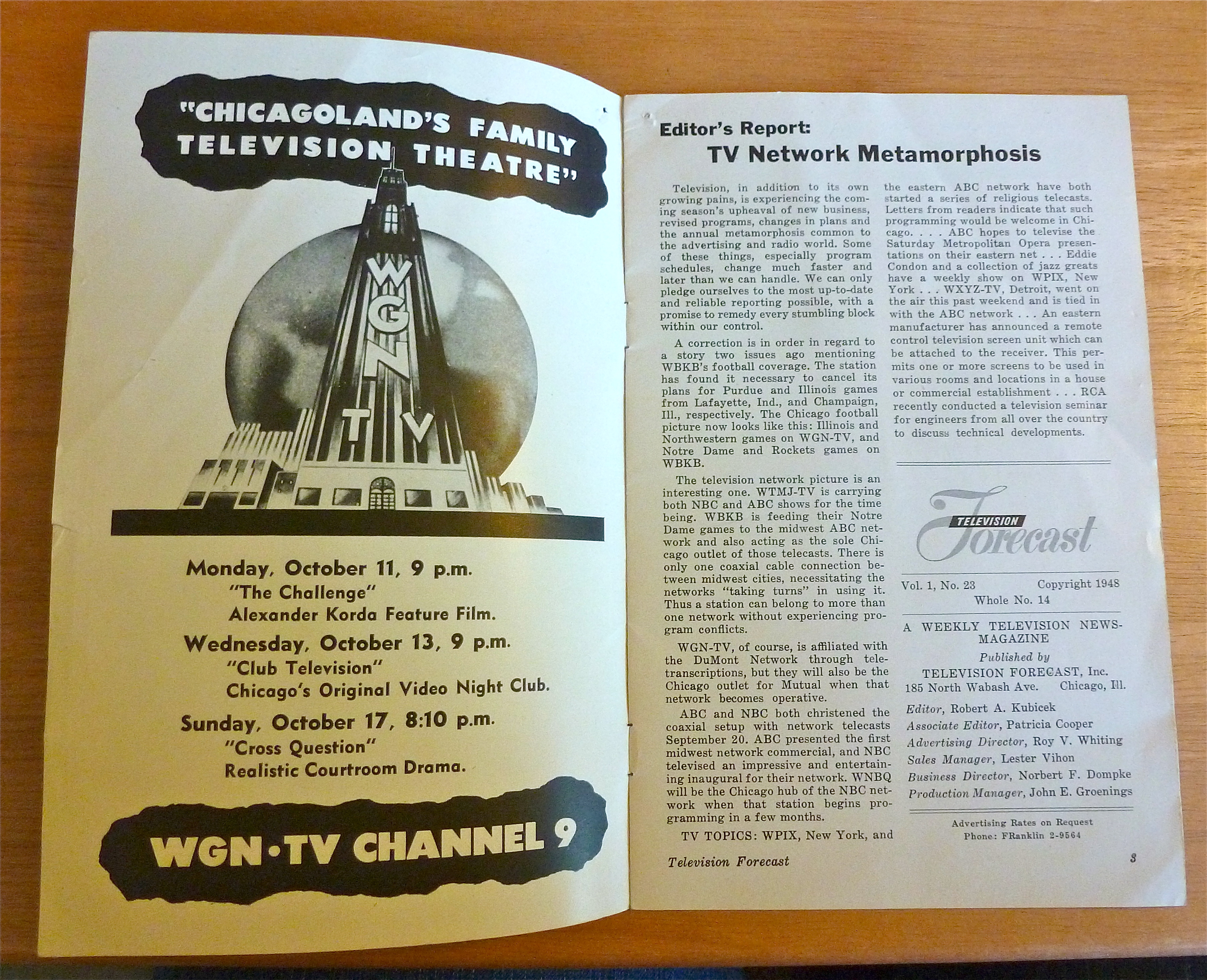 1948 Chicago Television Forecast Vol.1-#23 Johnny Hill