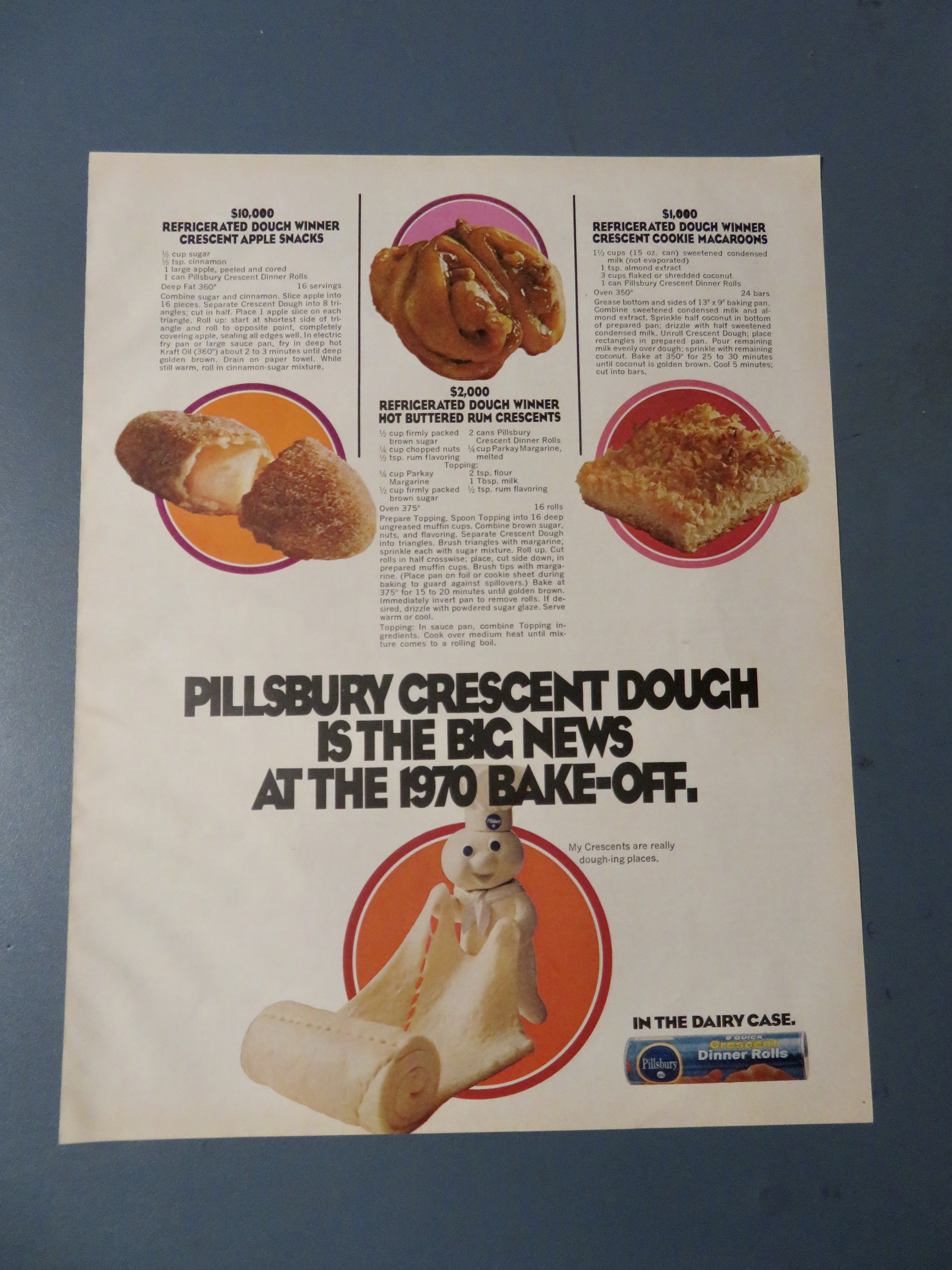 1970 Pillsbury Crescent Dough w/ Different Ways To Use
