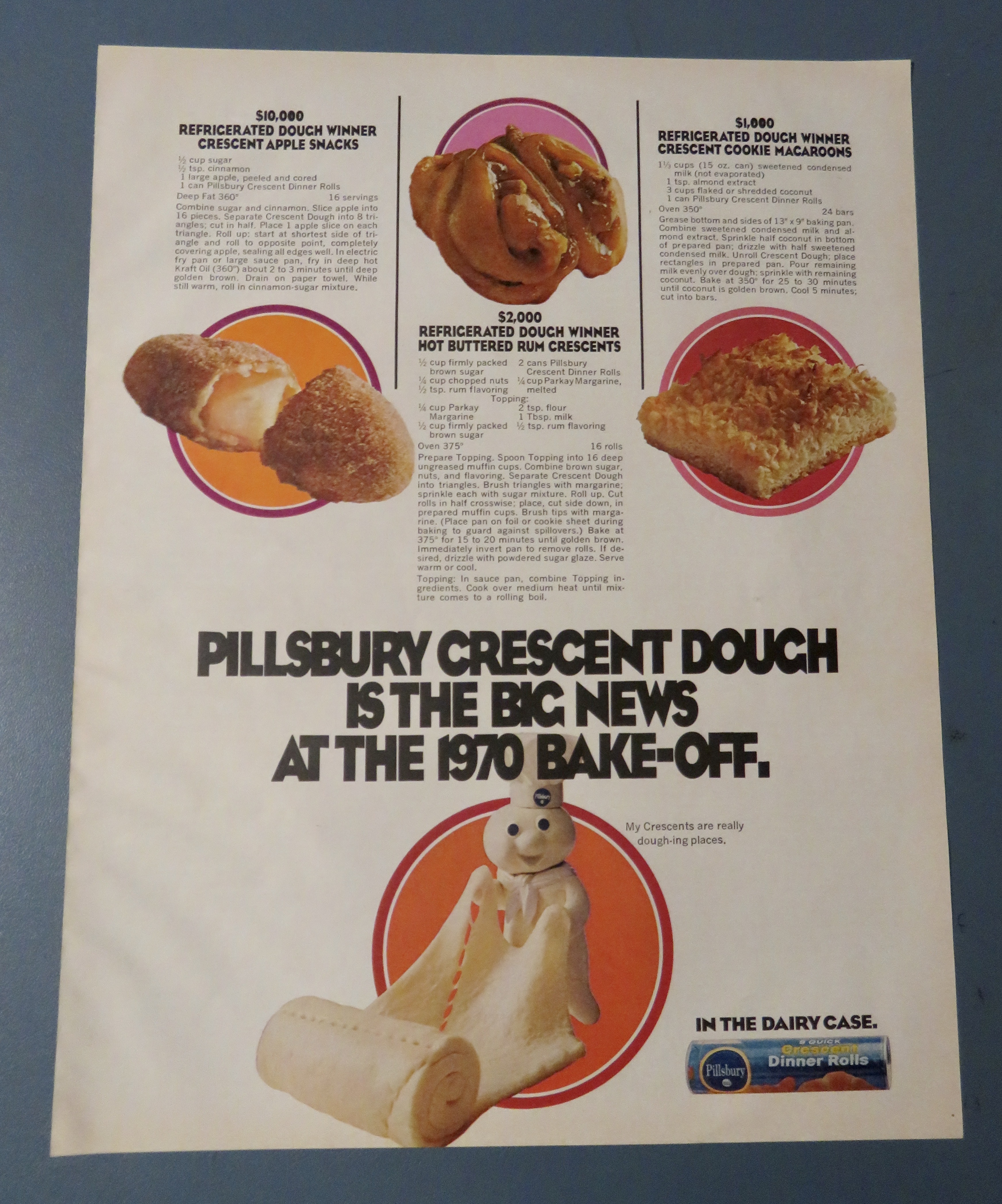 1970 Pillsbury Crescent Dough w/ Different Ways To Use