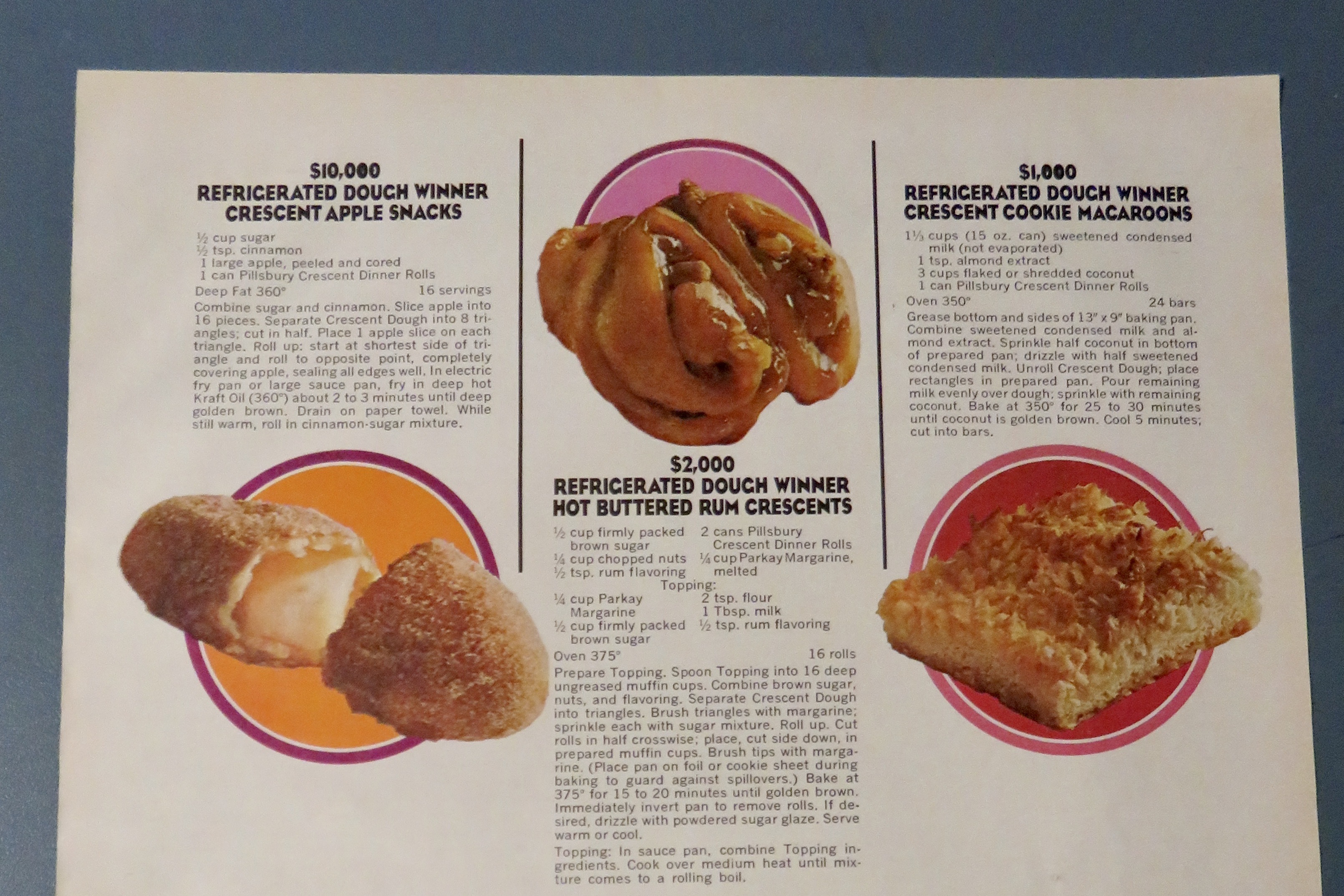 1970 Pillsbury Crescent Dough w/ Different Ways To Use