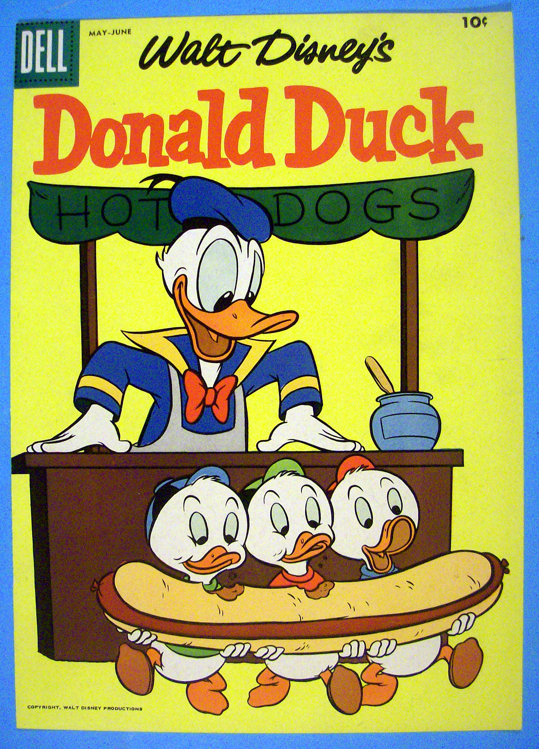 Donald Duck Comic Cover May-June 1950's 3 Nephews