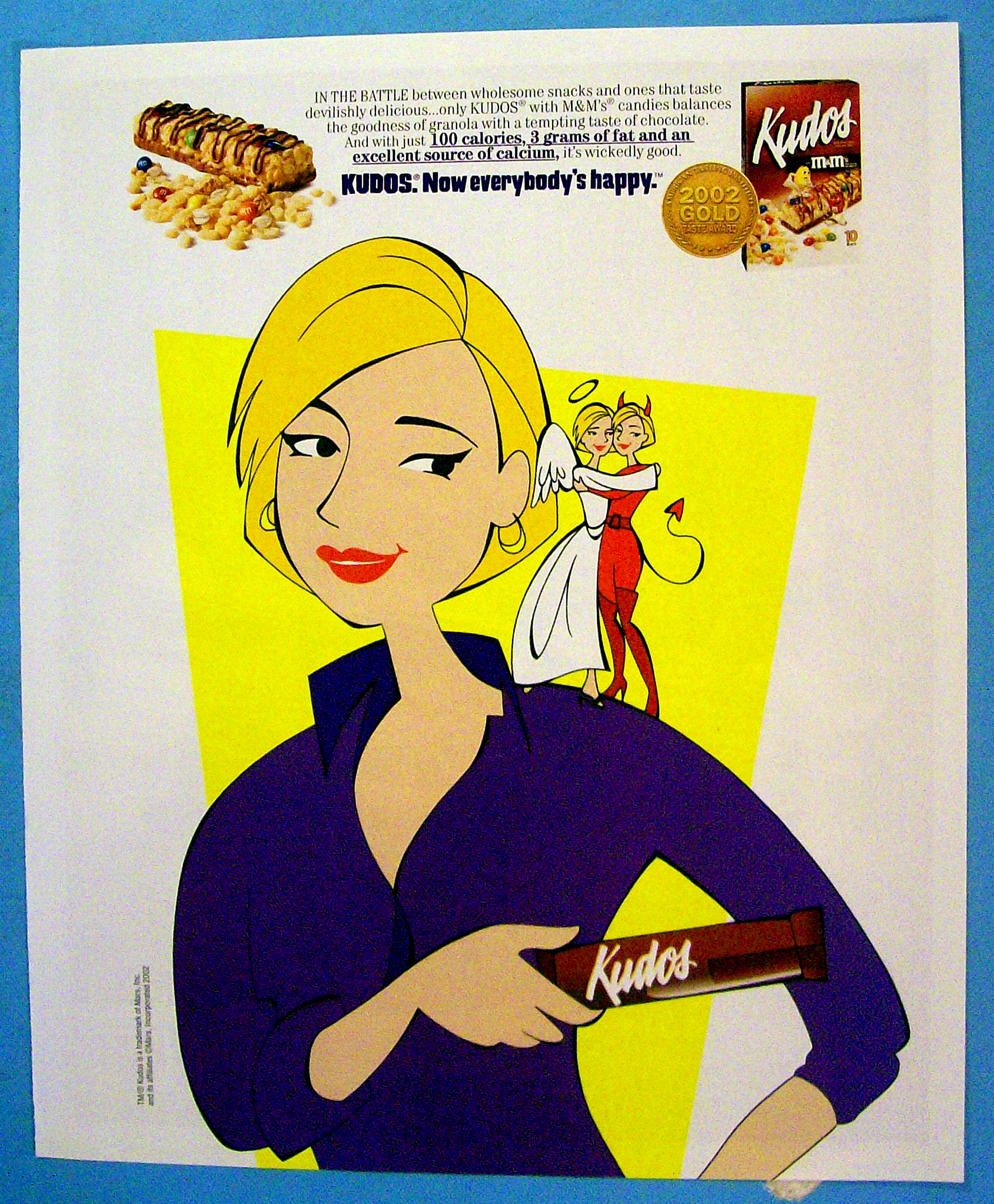 2002 Kudos Granola Bars with Woman & Devil and Angel