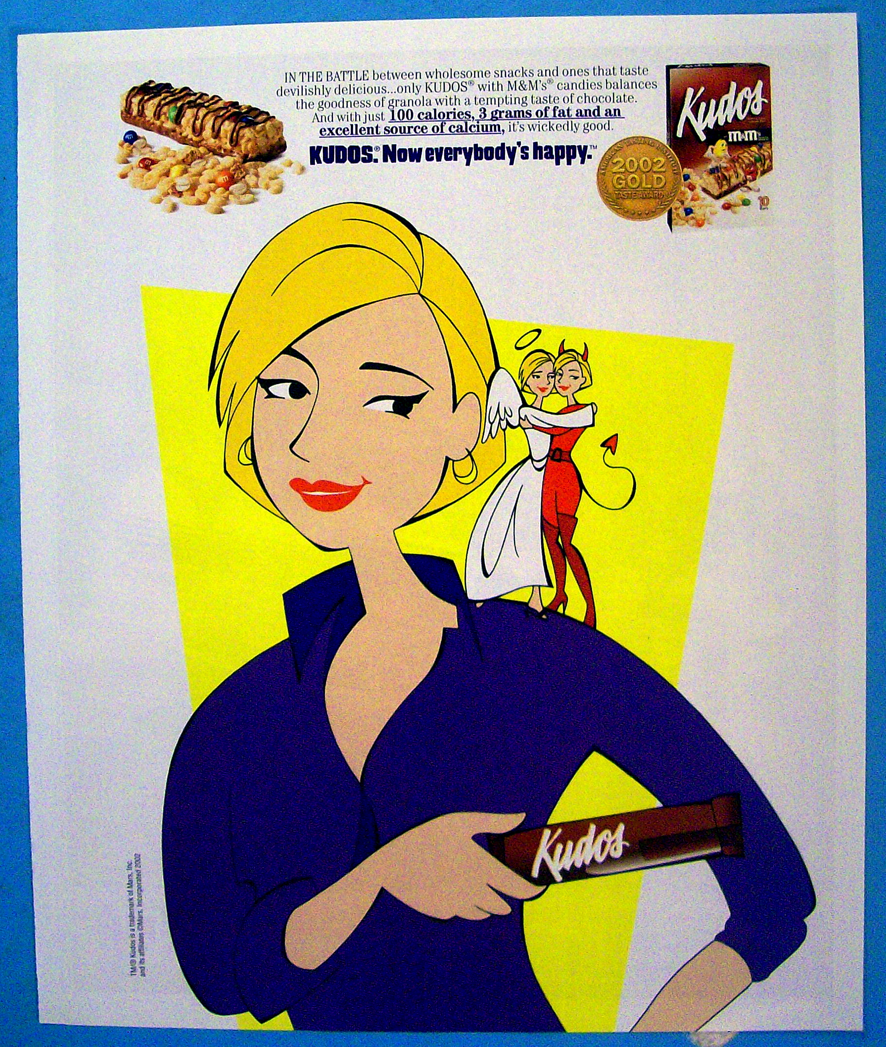 2002 Kudos Granola Bars with Woman & Devil and Angel