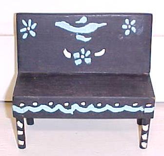 Dollhouse Bench Furniture Hand Painted Primitive