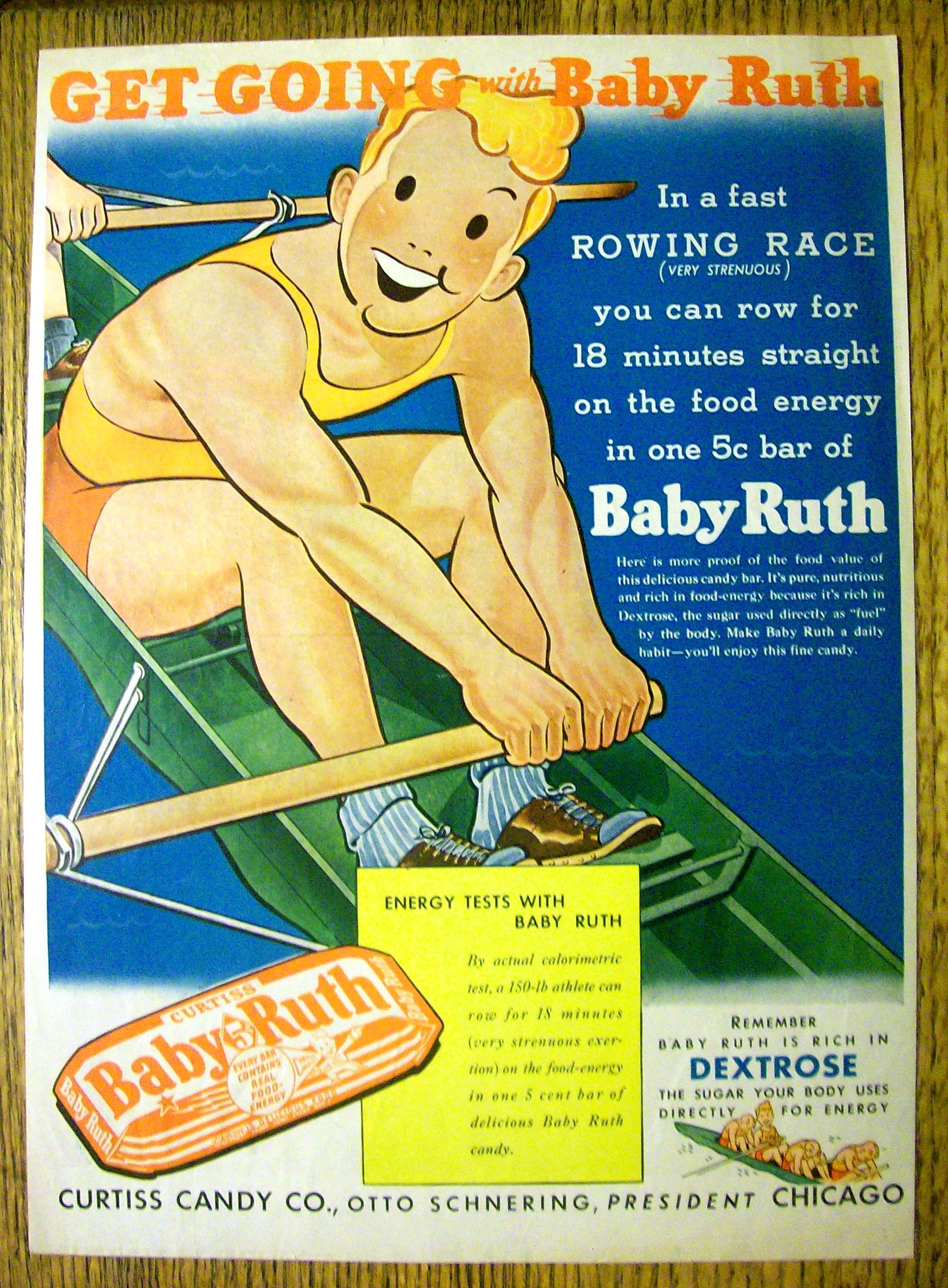1939 Curtiss Baby Ruth with Man Rowing Boat