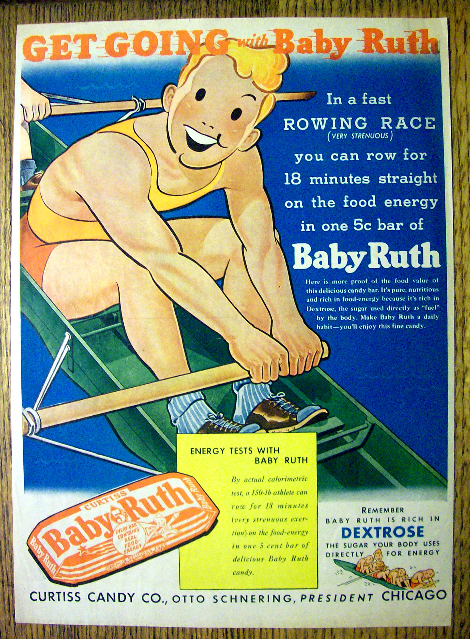 1939 Curtiss Baby Ruth with Man Rowing Boat