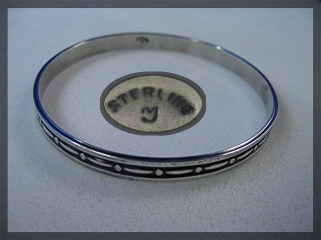 Sterling Silver bangle Bracelet marked J