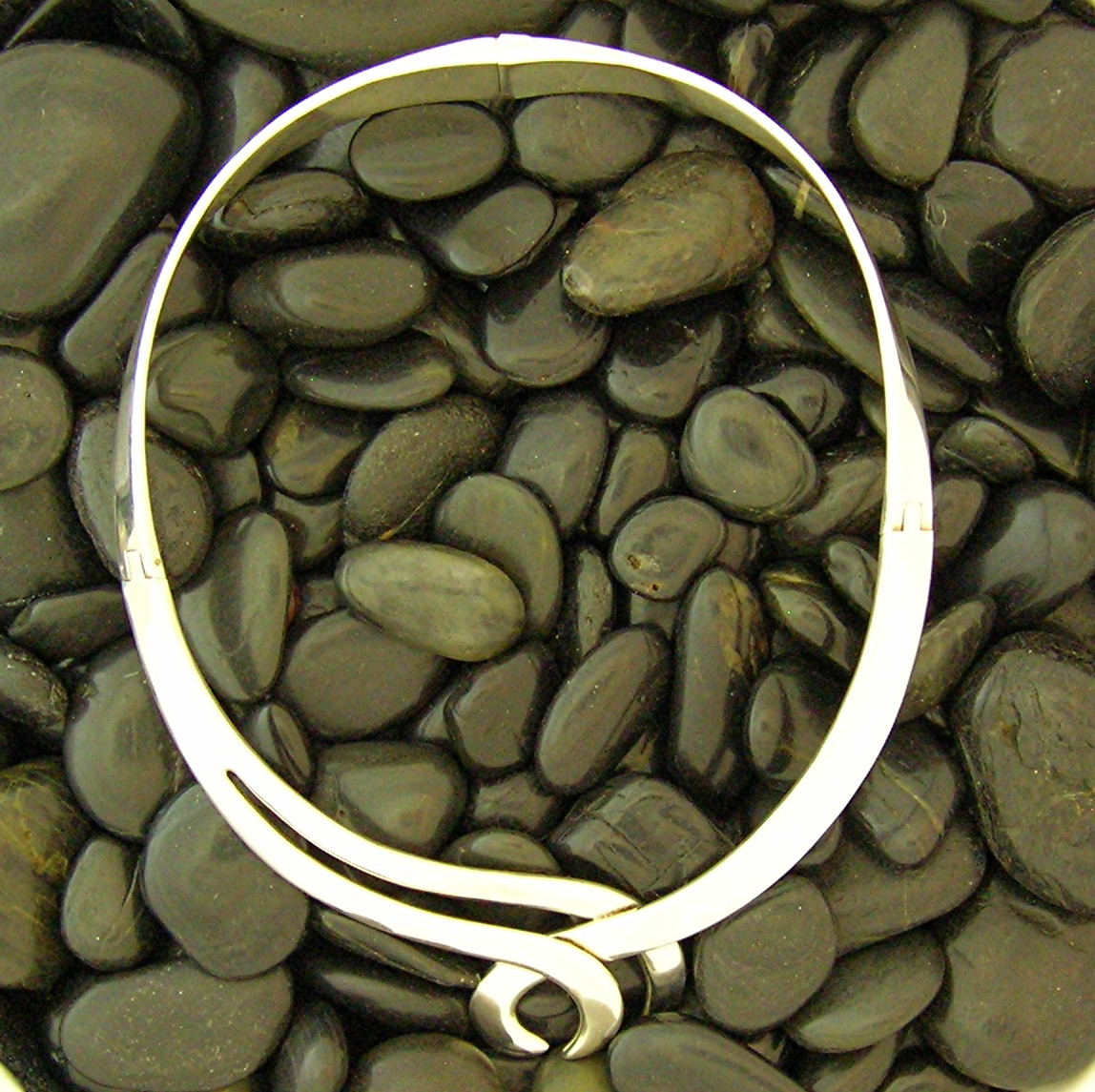 Sterling Silver Taxco Mexico Hinged Collar Necklace