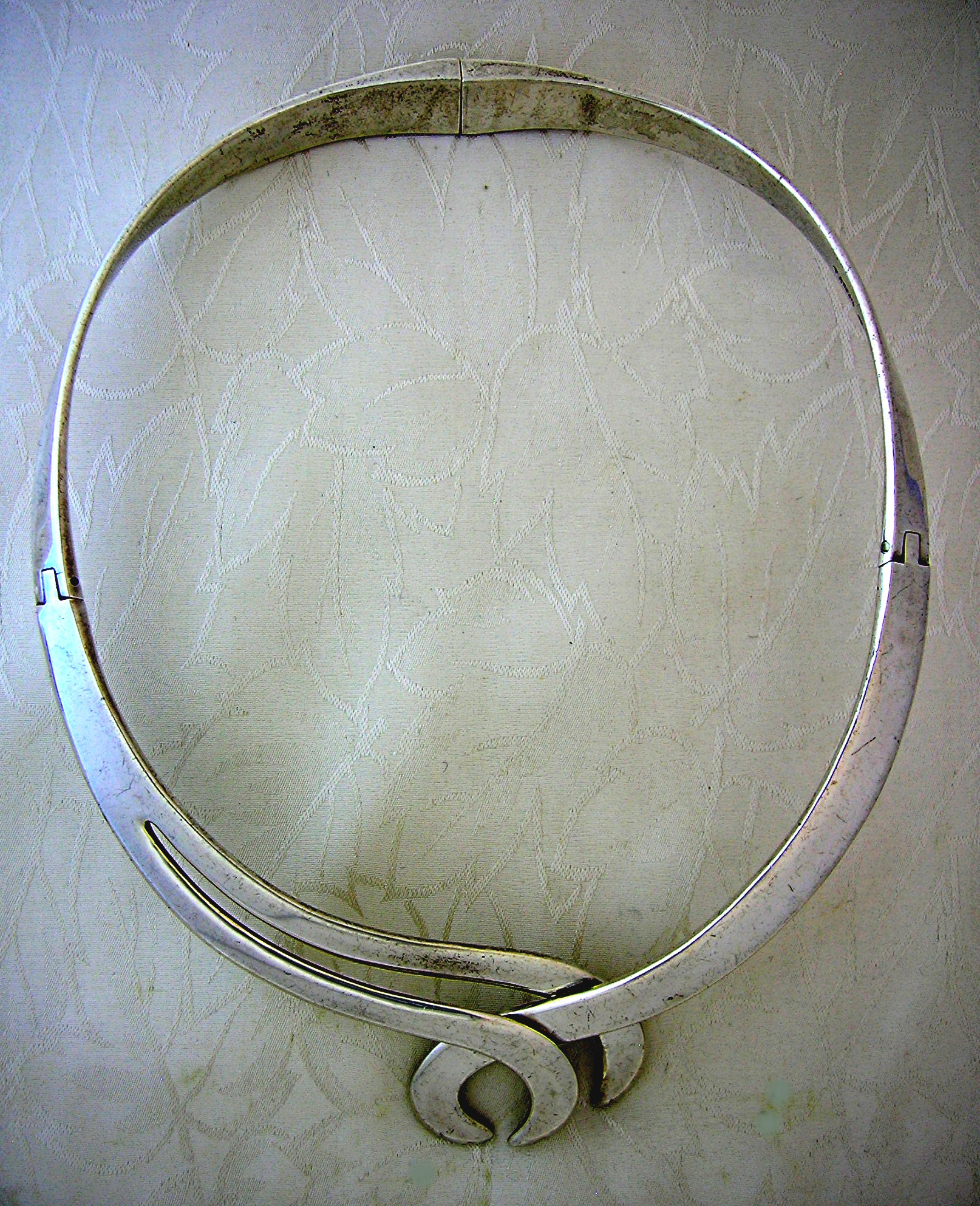 Sterling Silver Taxco Mexico Hinged Collar Necklace