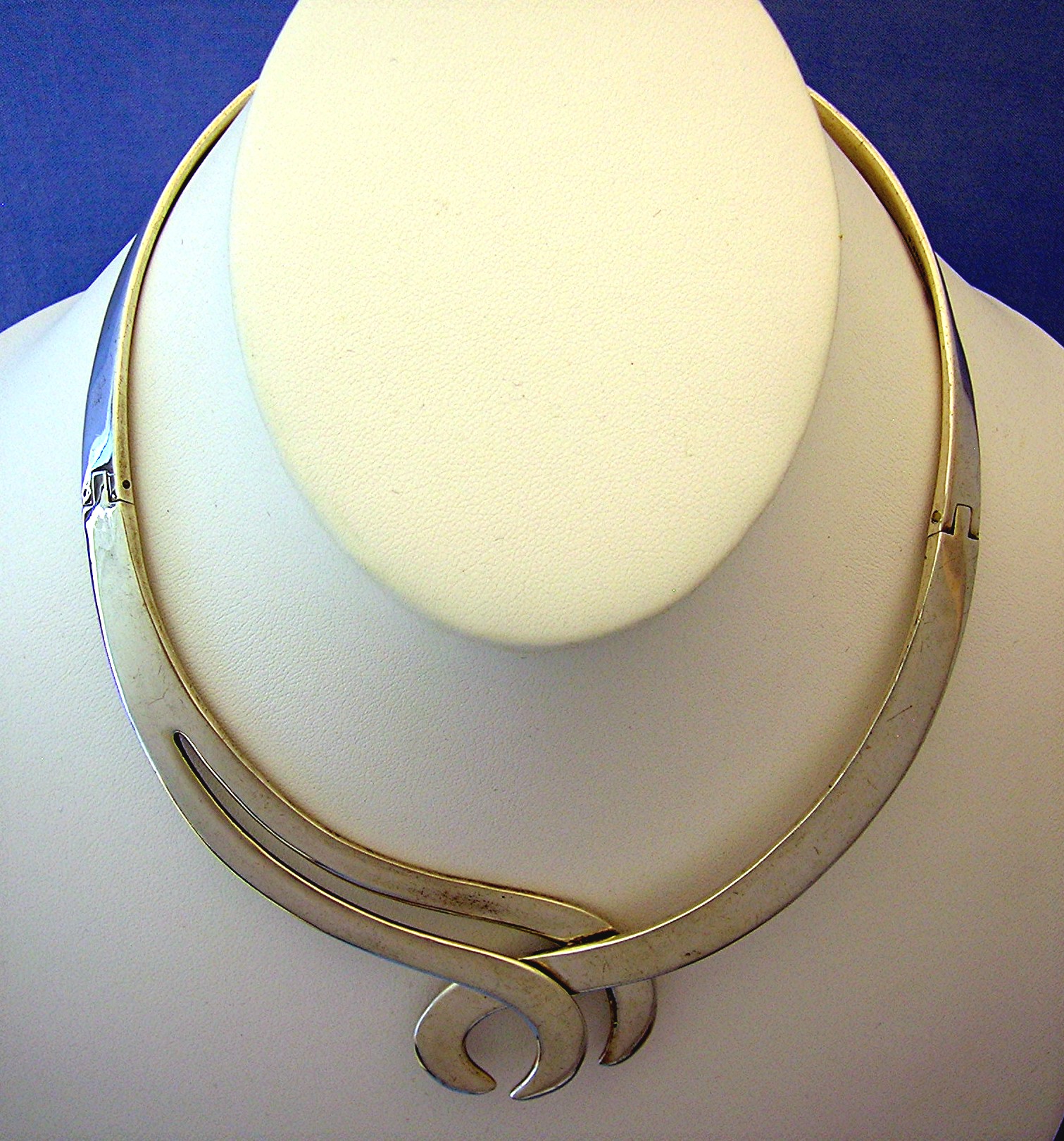 Sterling Silver Taxco Mexico Hinged Collar Necklace