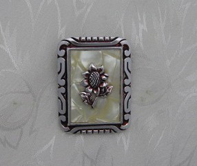 Silver other of Pearl Scarf Clip Vintage