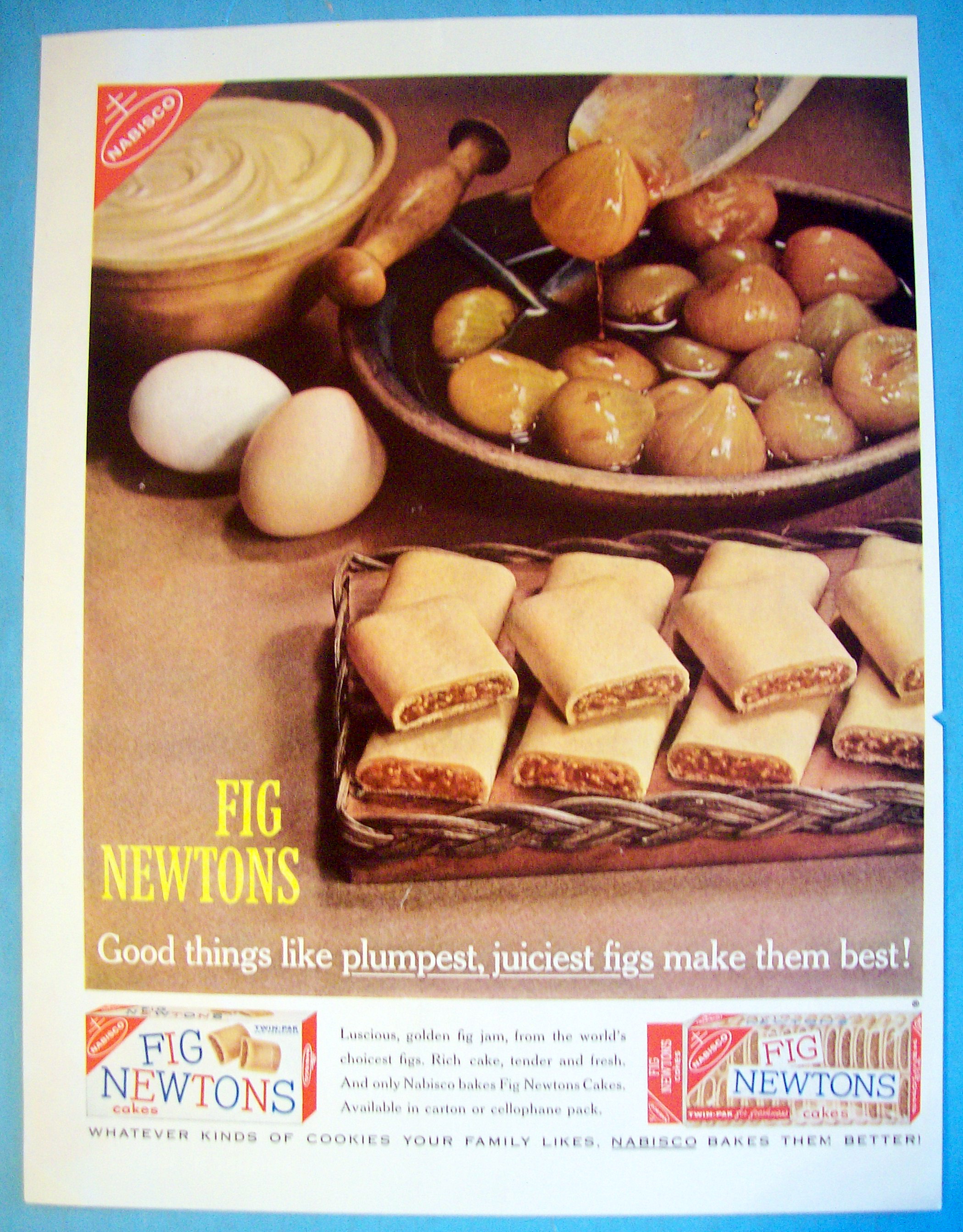 1961 Fig Newtons with Figs In A Bowl