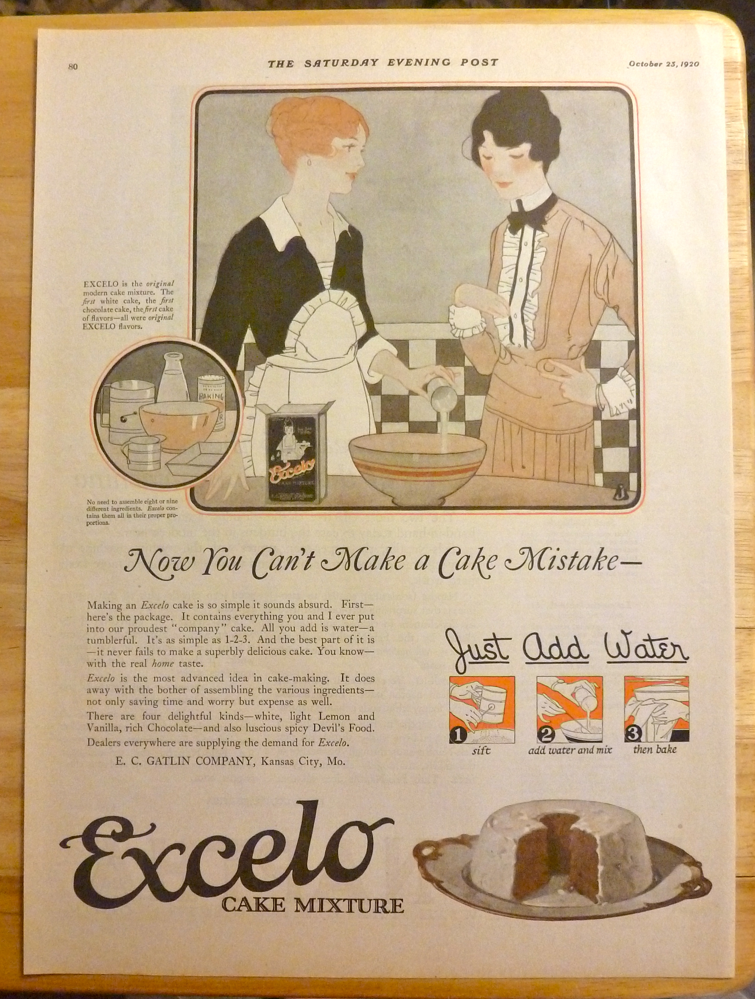 1920 Excelo Cake Mixture with Two Women Talking