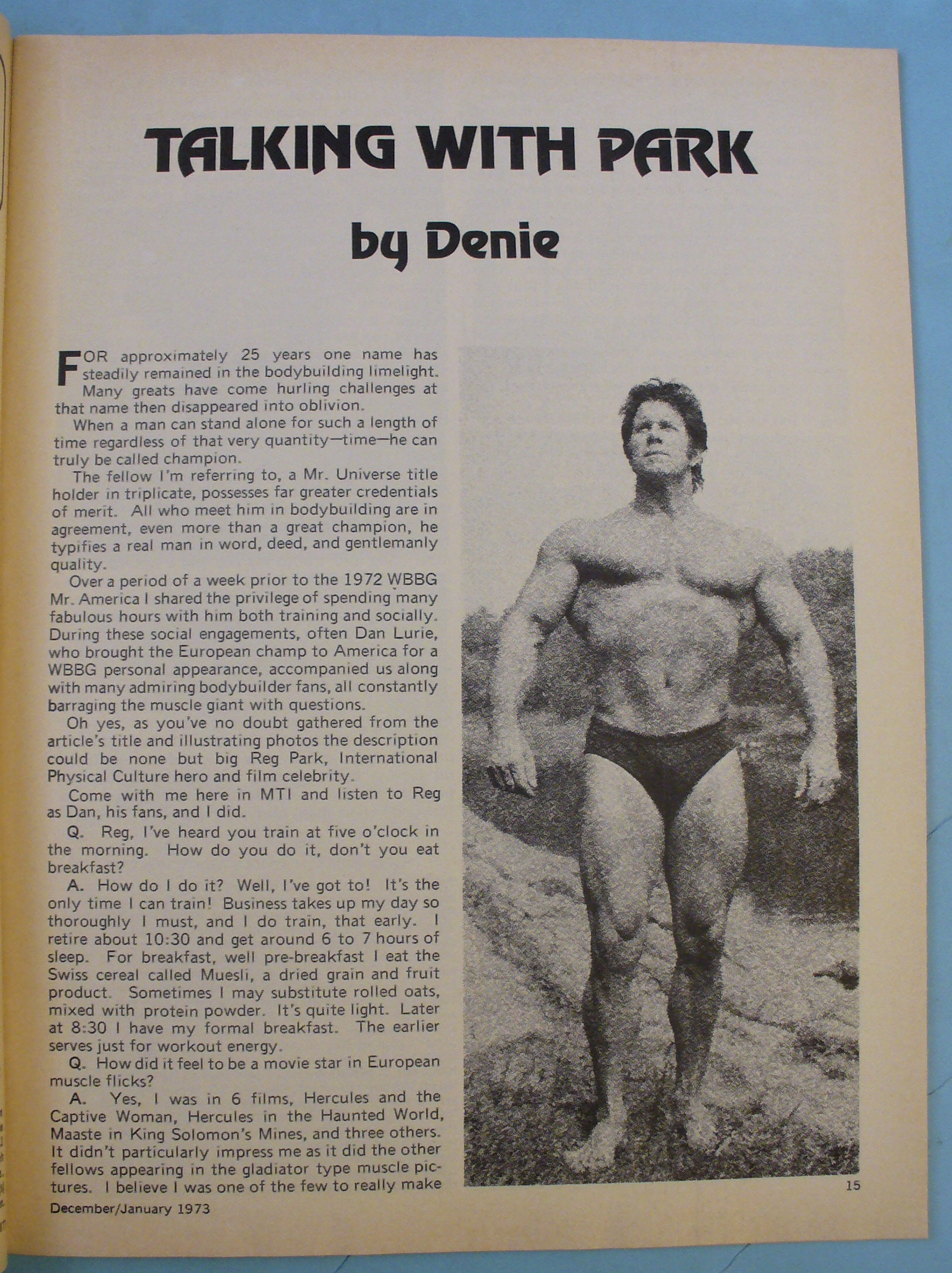 Muscle Training Magazine January 1973 Reg Park