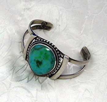 Native American Turquoise Sterling Silver Cuff Bracelet