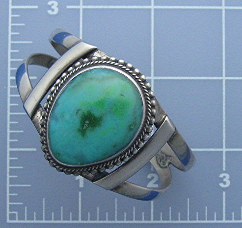 Native American Turquoise Sterling Silver Cuff Bracelet