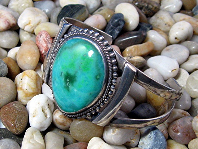 Native American Turquoise Sterling Silver Cuff Bracelet
