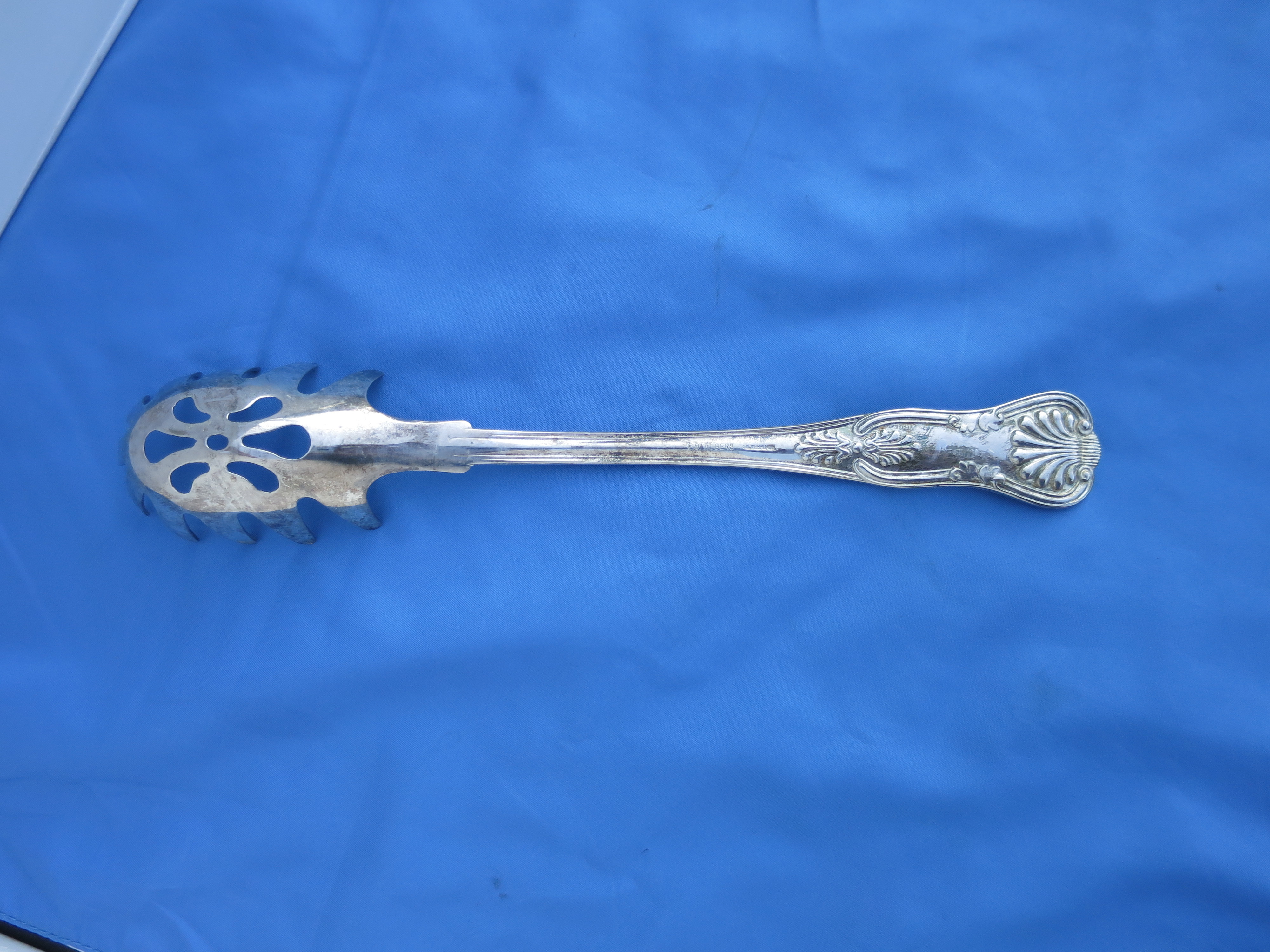 F B Rogers Silver Plate Pasta server spaghetti spoon Italy