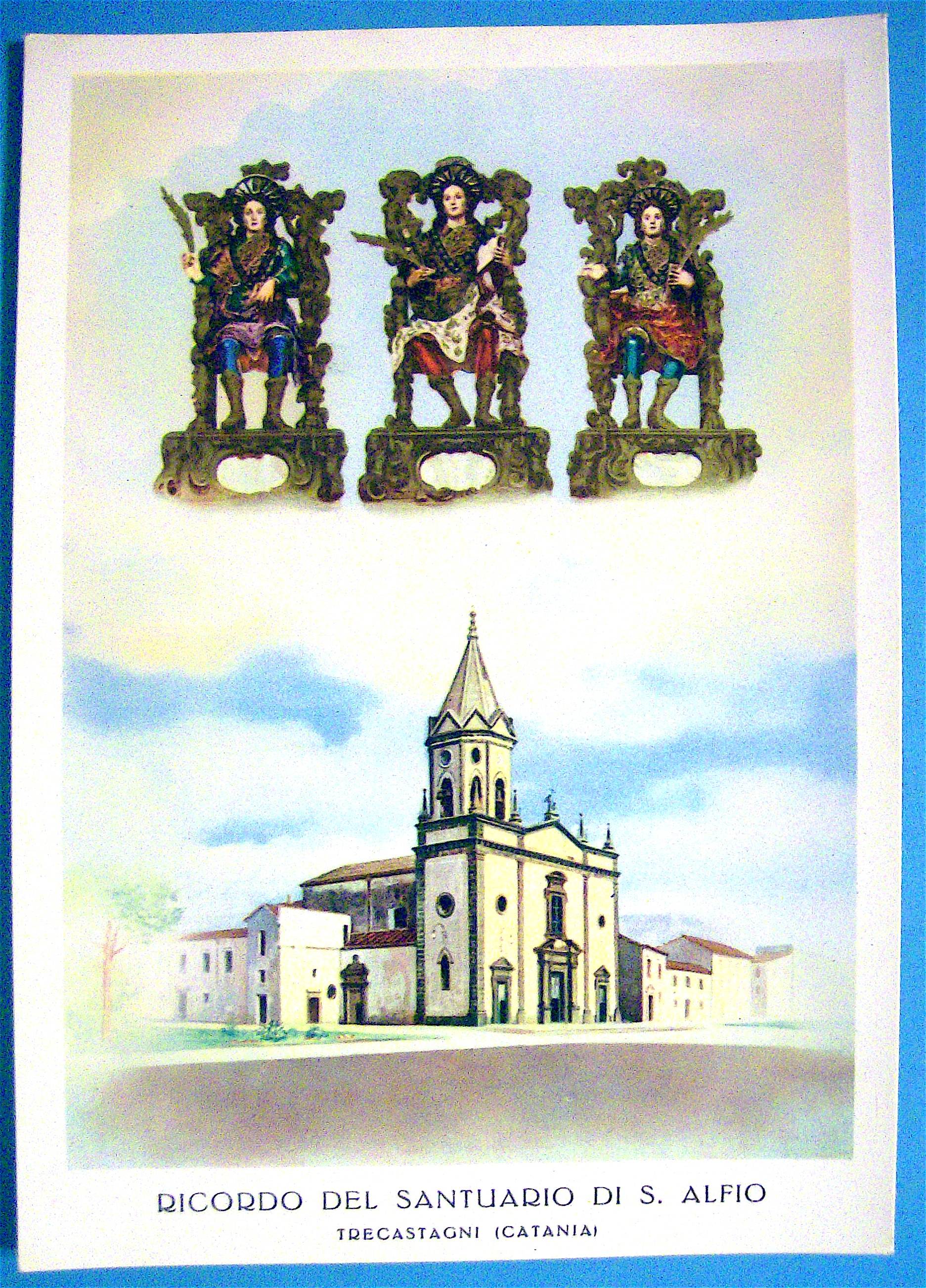 St Alphius & Brothers Above Cathedral In Trecastagni