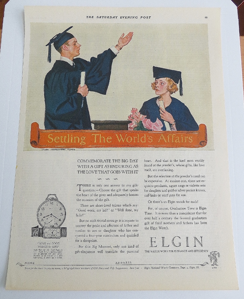 1926 Elgin Watch w/Graduates By James Montgomery Flagg