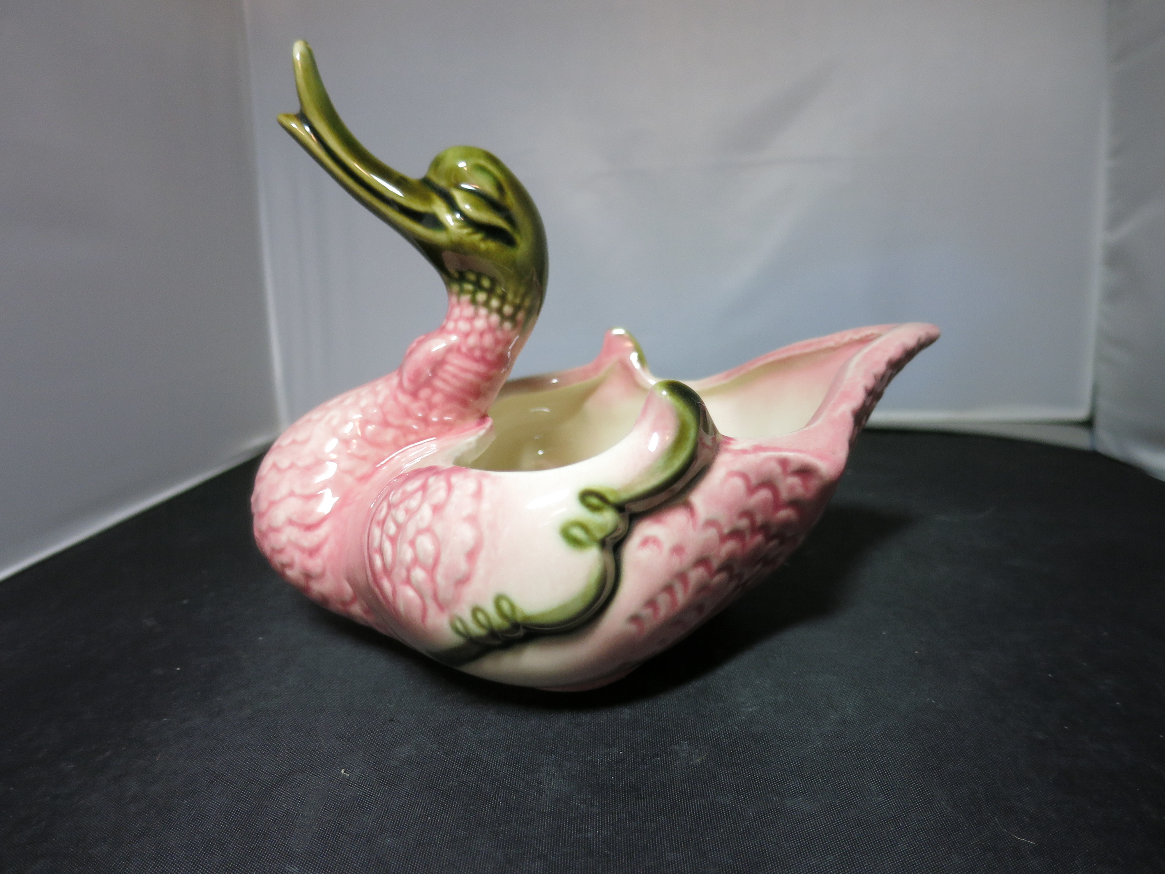 Hull Duck Planter Dish marked Hull USA 80 Pink Green