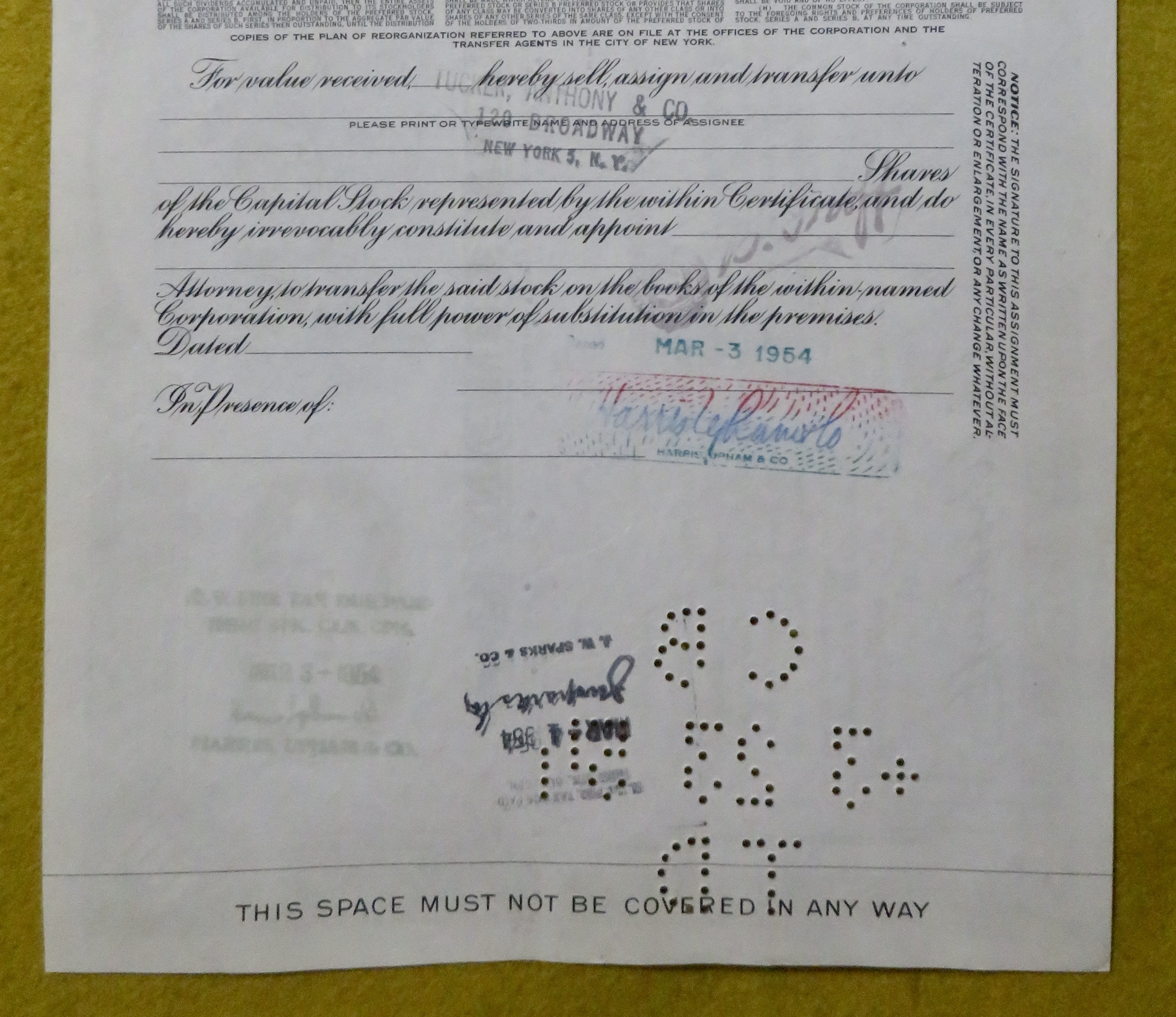 Erie Railroad Company Stock Certificate March 1, 1954