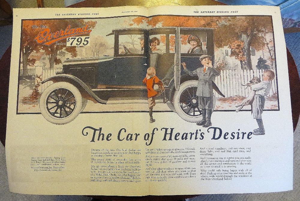 1923 Overland Cars With The Sedan