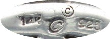 Necklace Sterling Silver 14K Gold Citrine  Marked C
