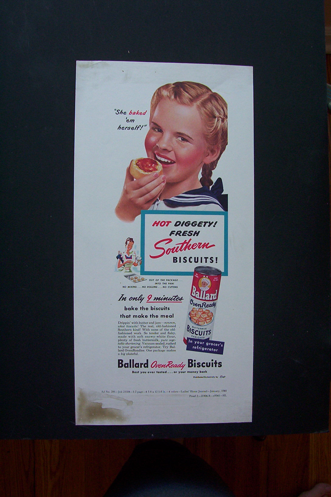 1948 Ballard Biscuits with Little Girl with Biscuit