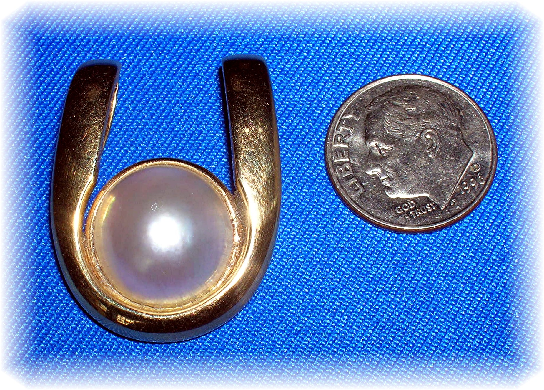 Pendant 14K Yellow Gold MABE Pearl