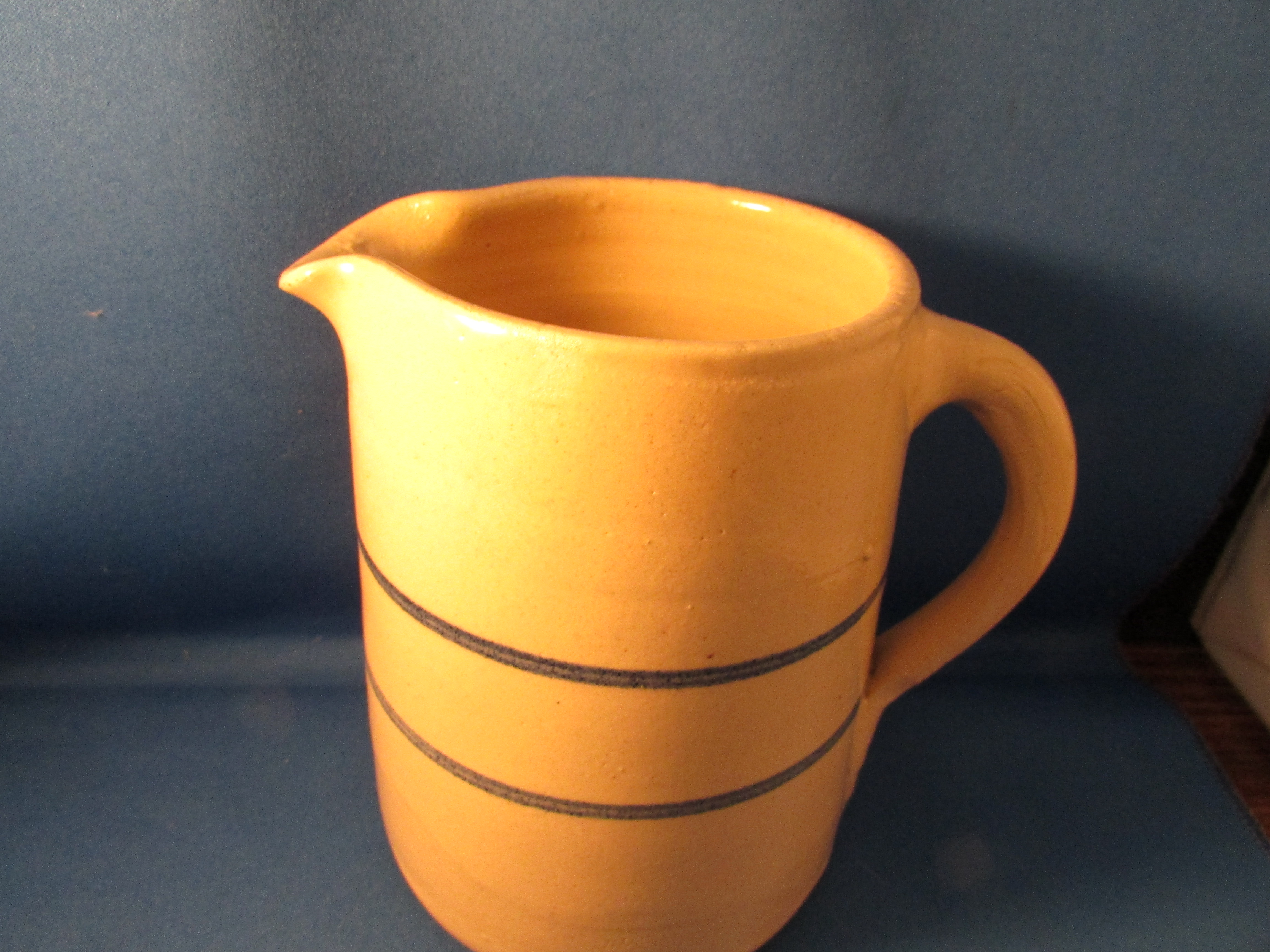 Marshall Blue Band Pottery Milk Pitcher
