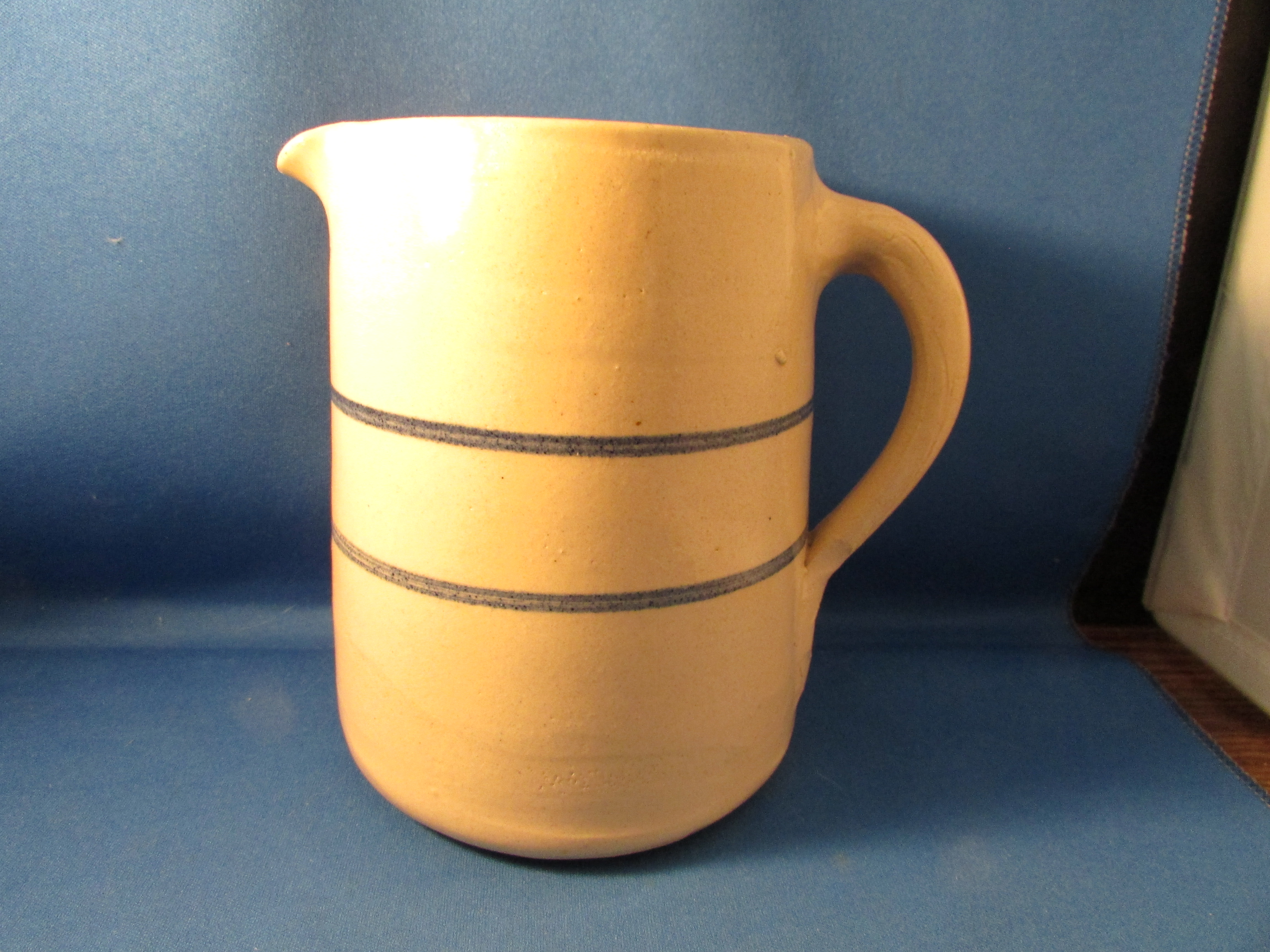Marshall Blue Band Pottery Milk Pitcher