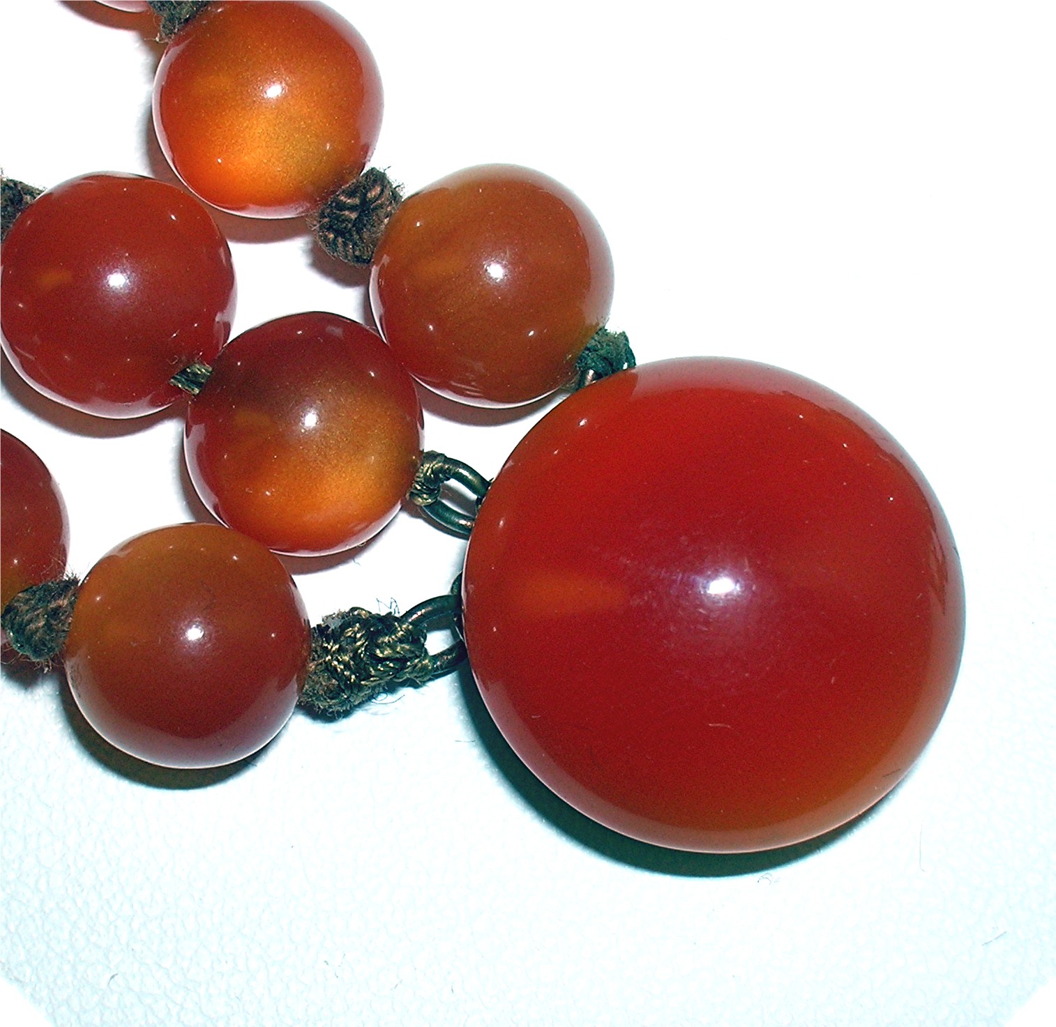 Vintage Graduated Amber Glass 3 Strand Necklace