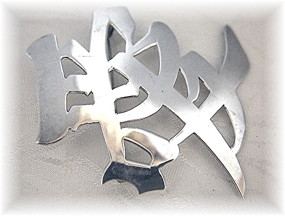 Oriental Sterling Silver Brooch