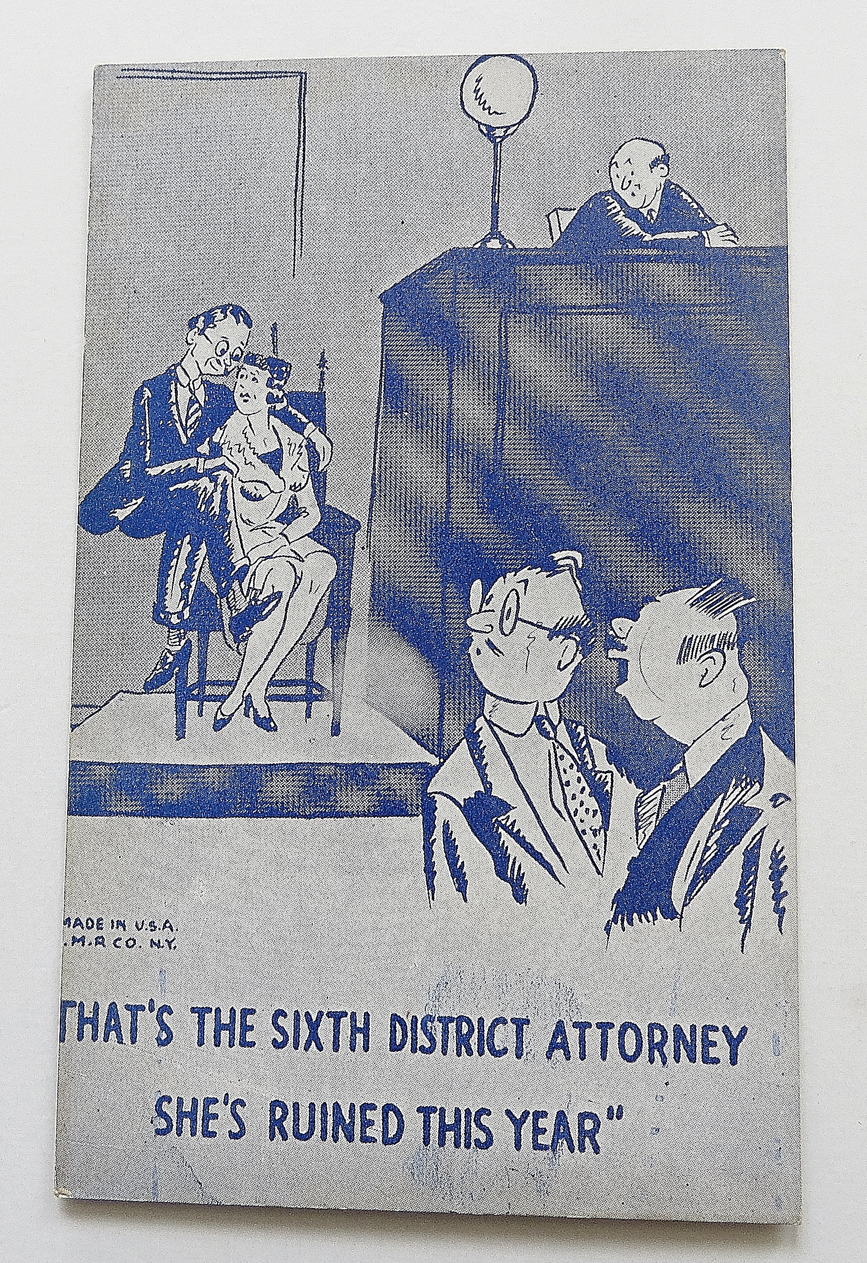 Man Sitting By Woman In Court Exhibit Card