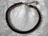 Vintage Silvertone & Ruby Crystal Bracelet