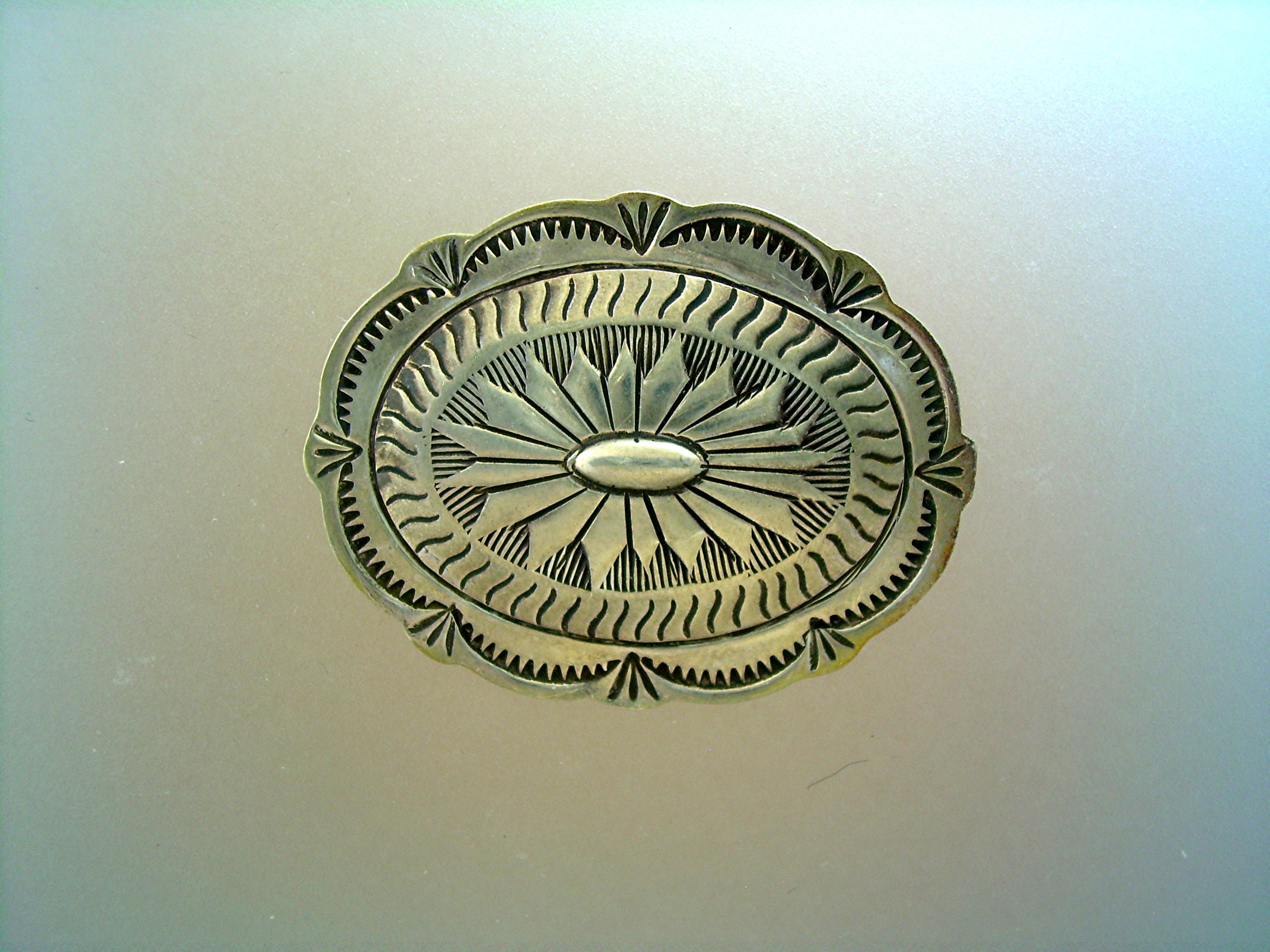Sterling Silver American Indian CONCHO Brooch