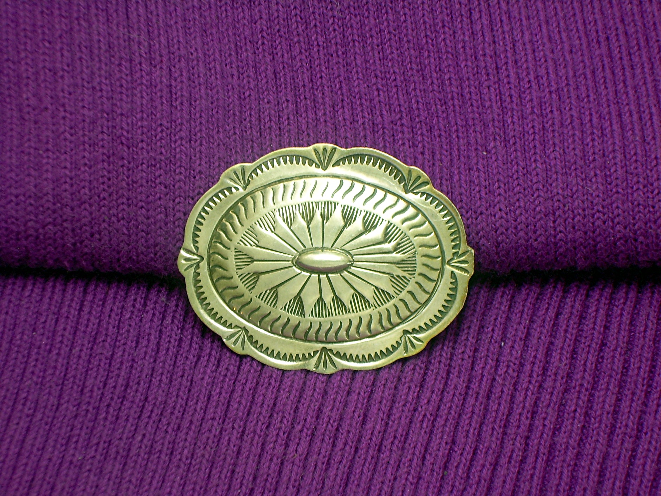 Sterling Silver American Indian CONCHO Brooch
