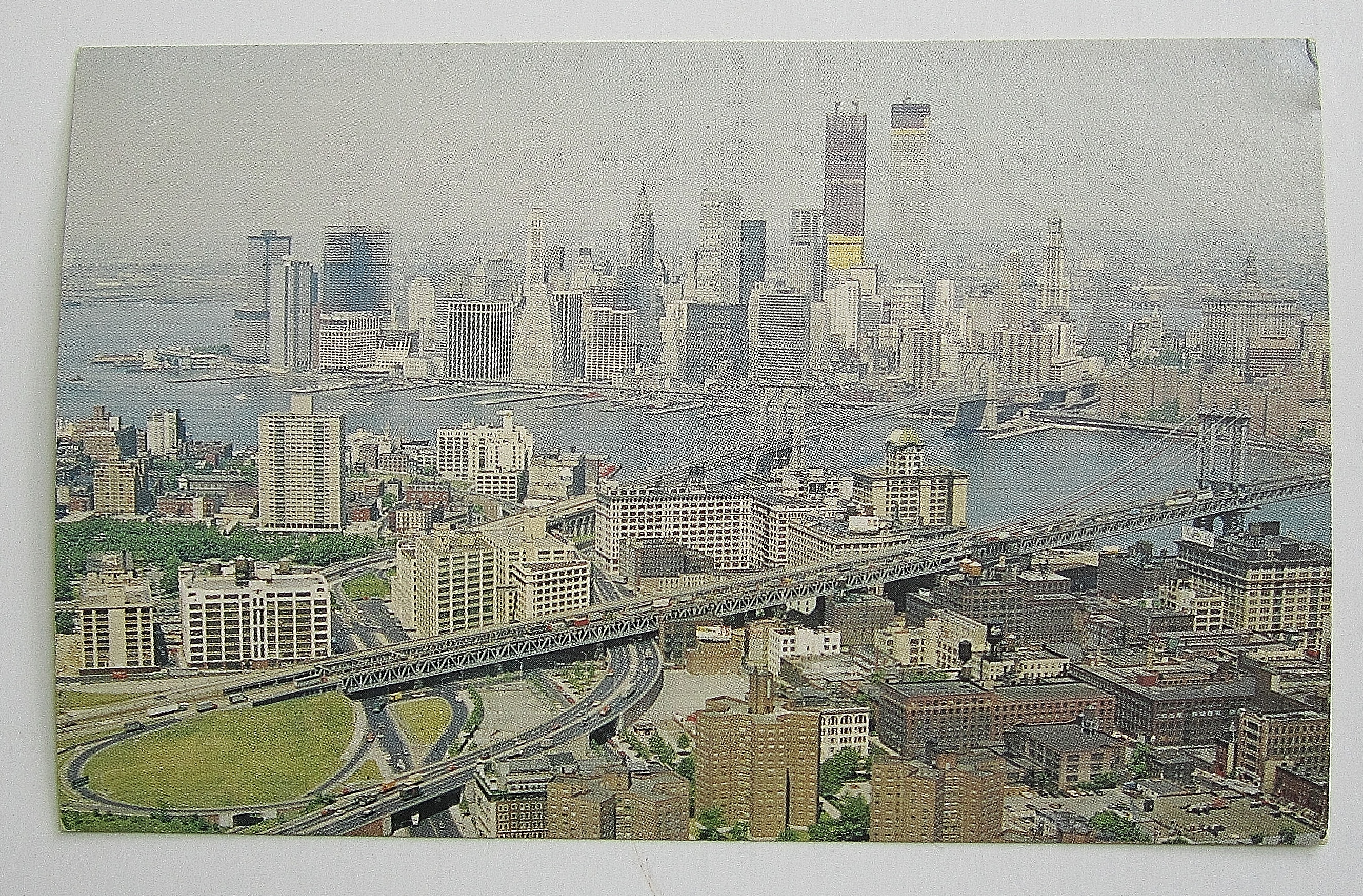 Aerial View Of Lower Manhattan & Brooklyn Buildings