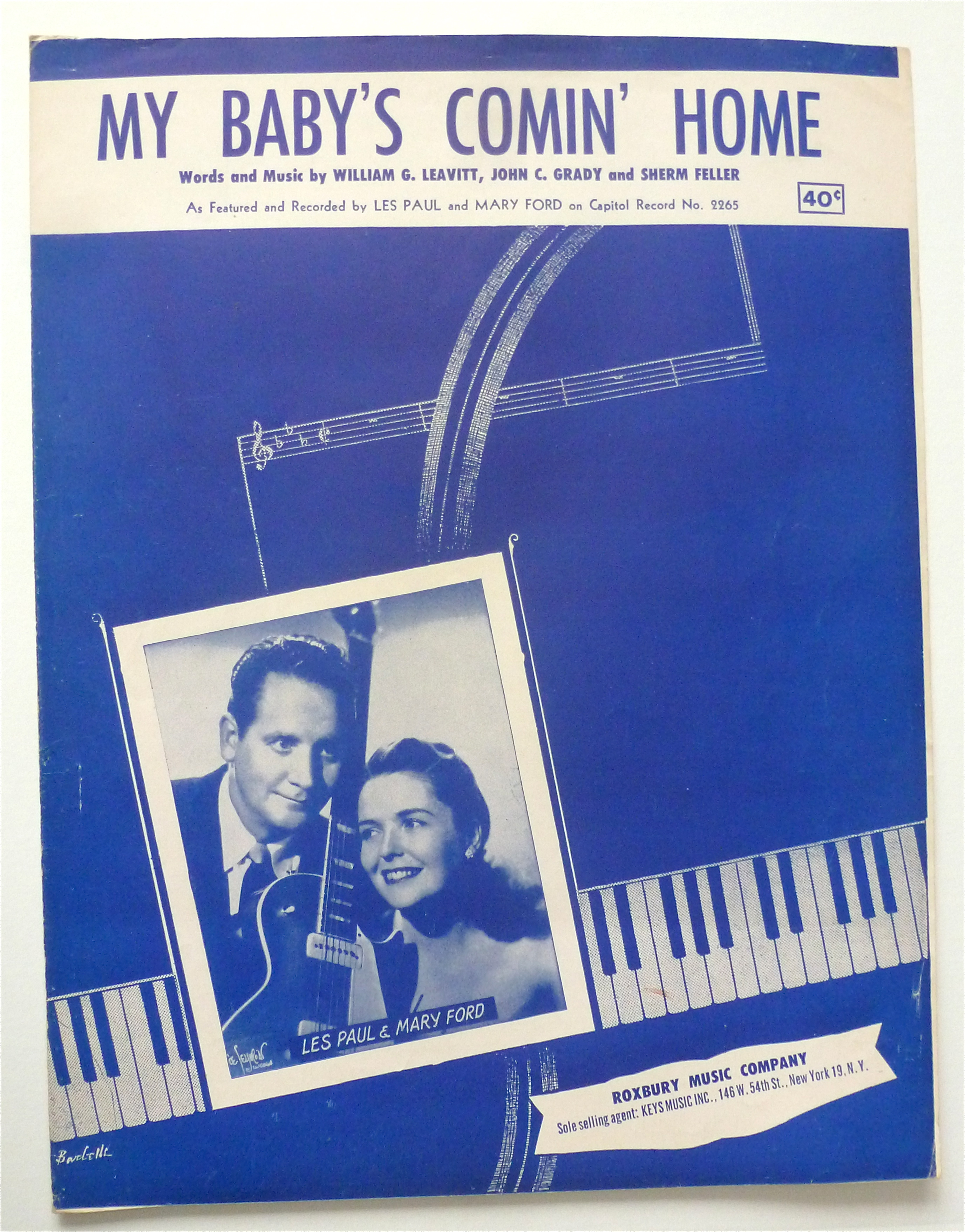 Sheet Music For 1952 My Baby's Comin' Home