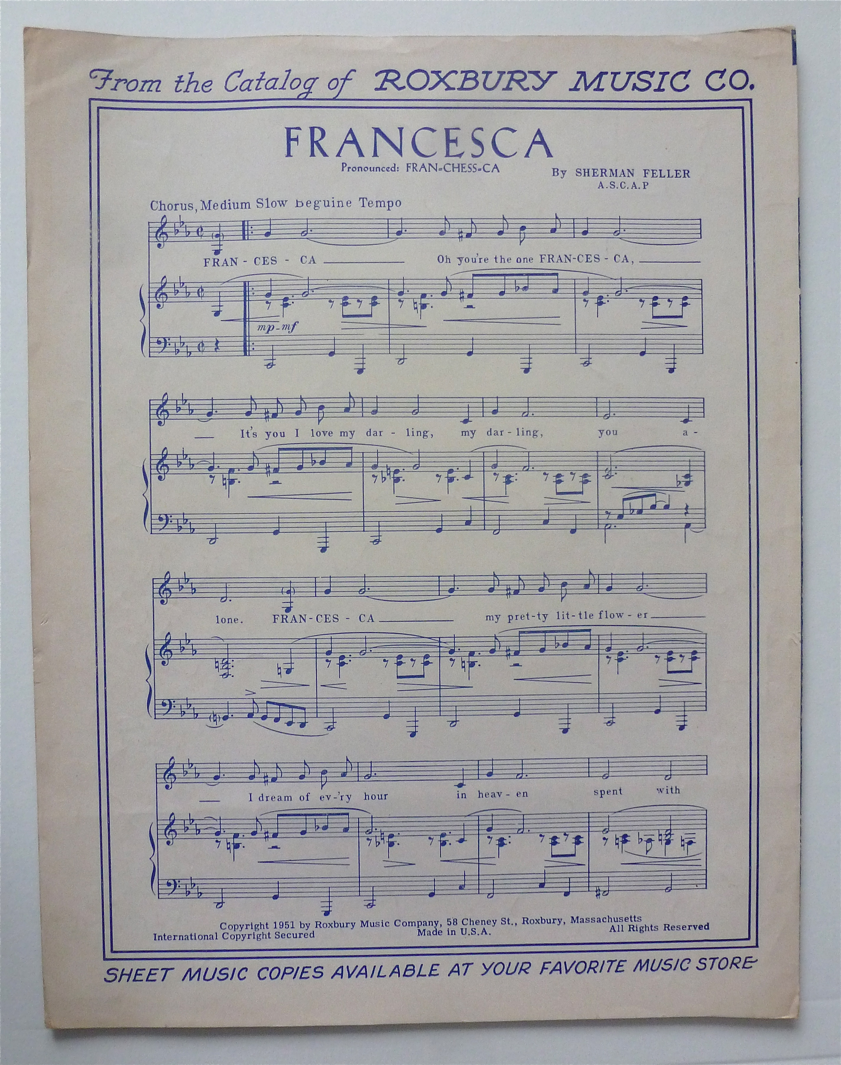 Sheet Music For 1952 My Baby's Comin' Home