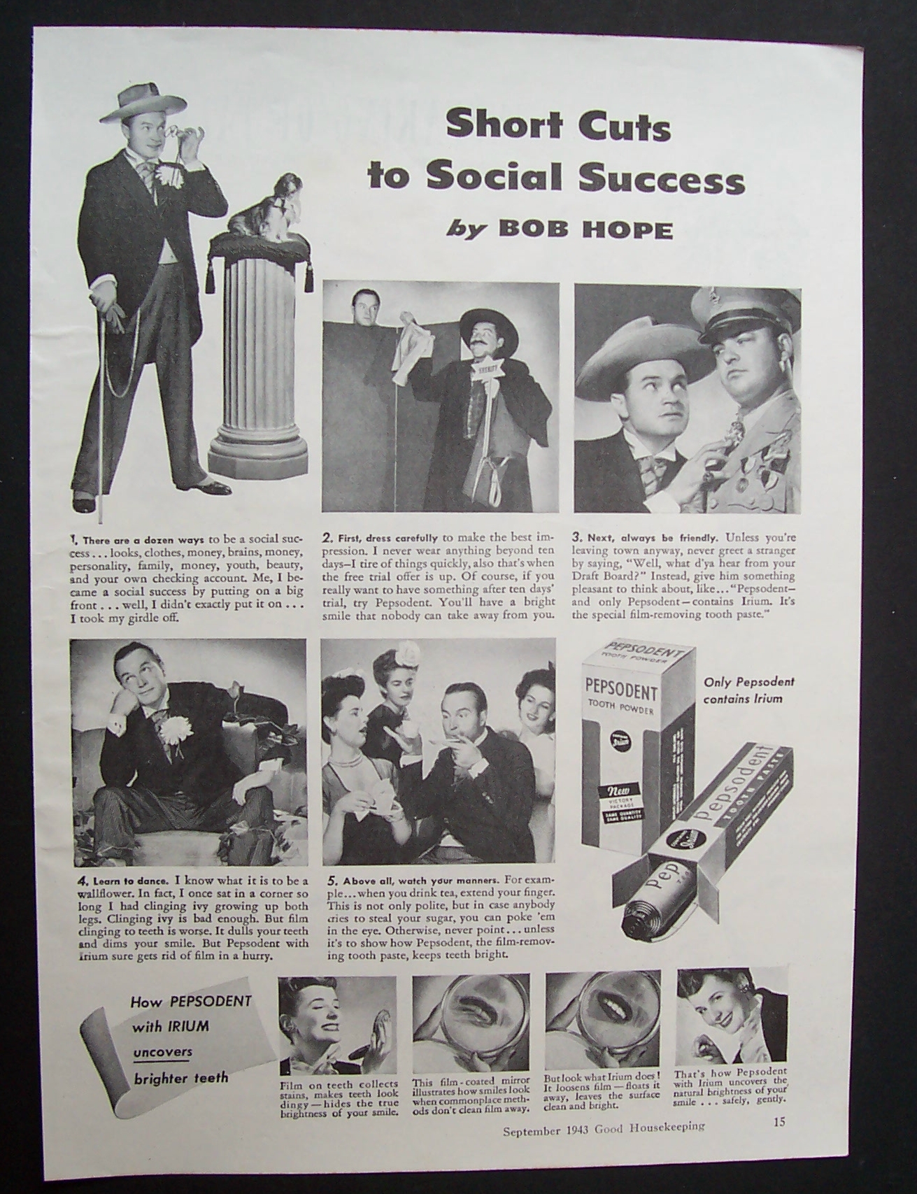 1943  Pepsodent  Tooth Powder  with  Bob  Hope