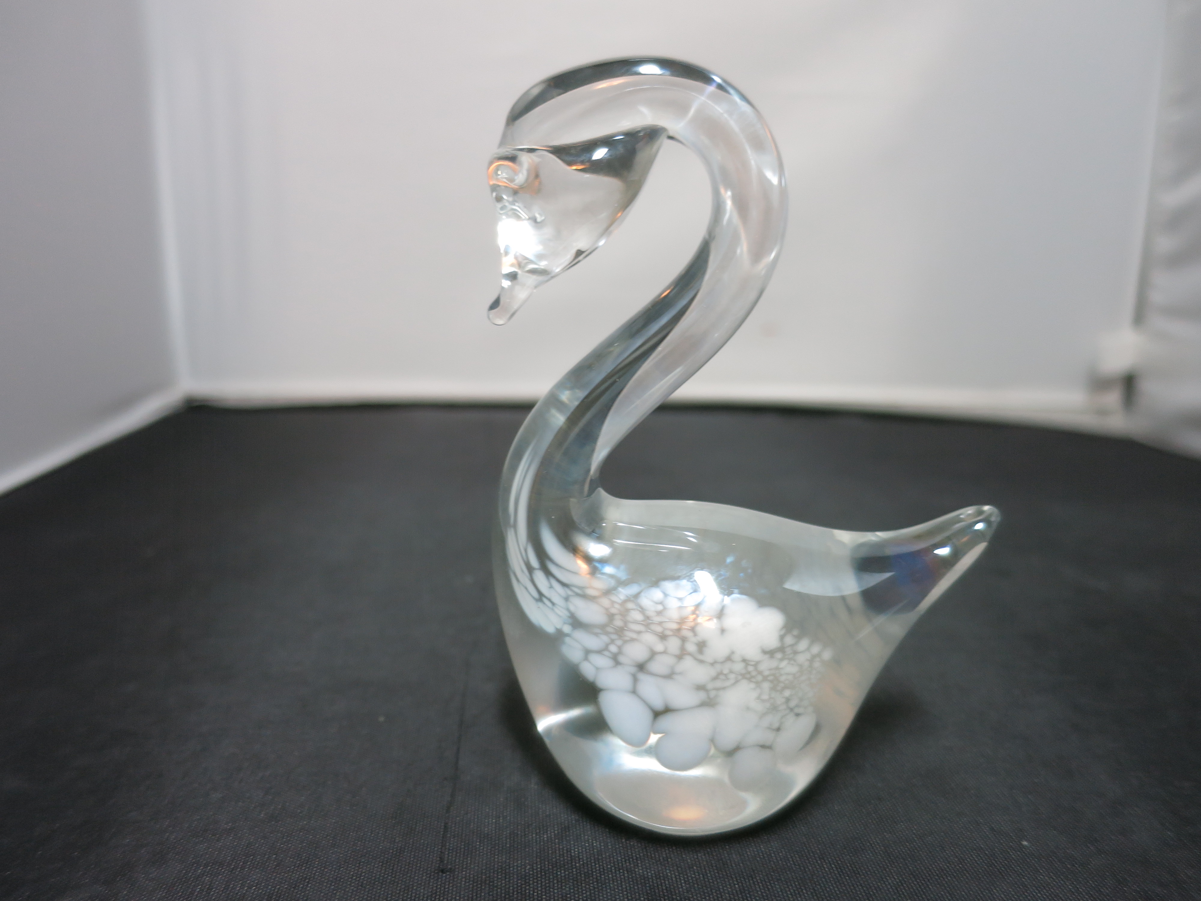 Price Products Iridescent Blown Glass Swan Paperweight