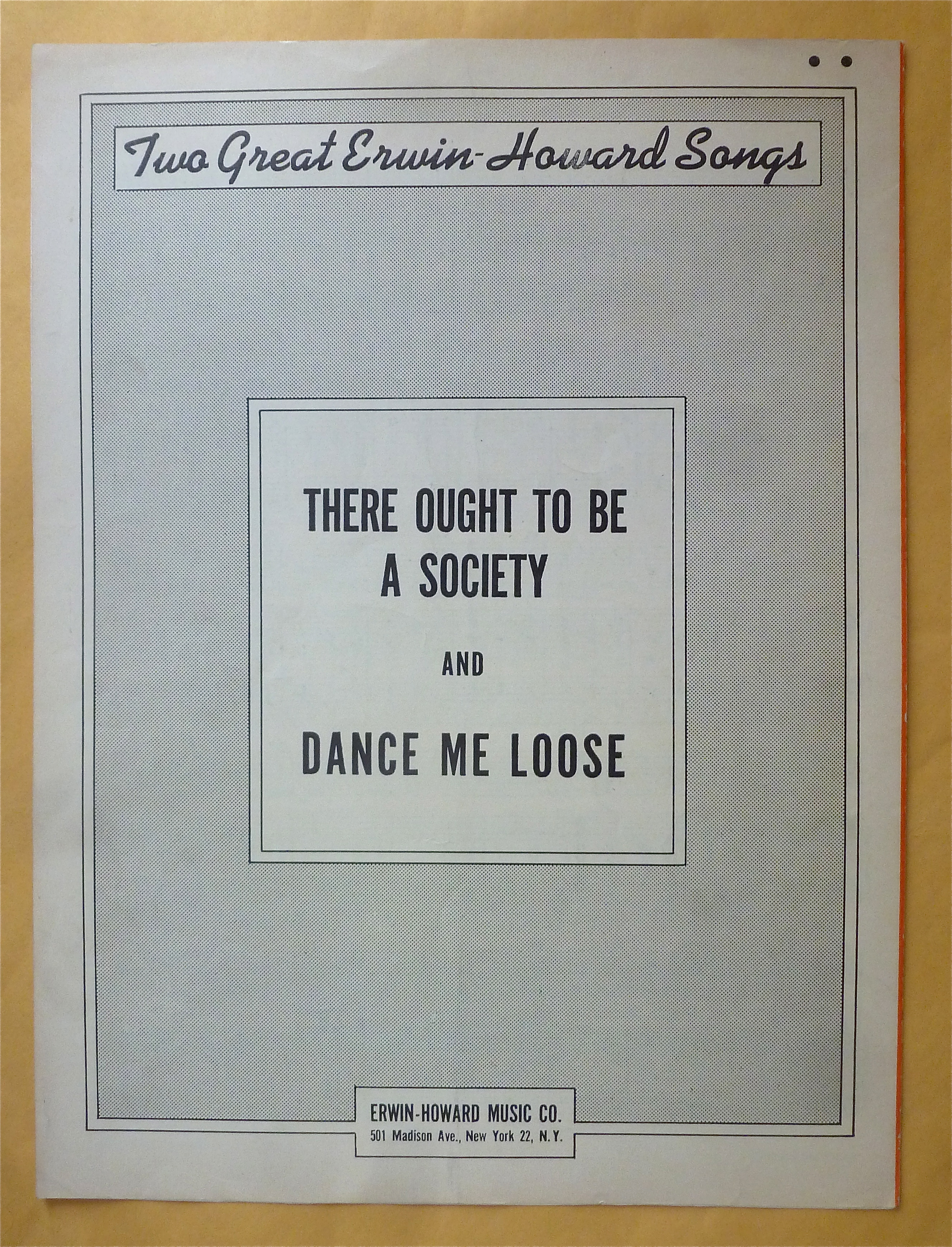 Sheet Music For 1951 Dance Me Loose