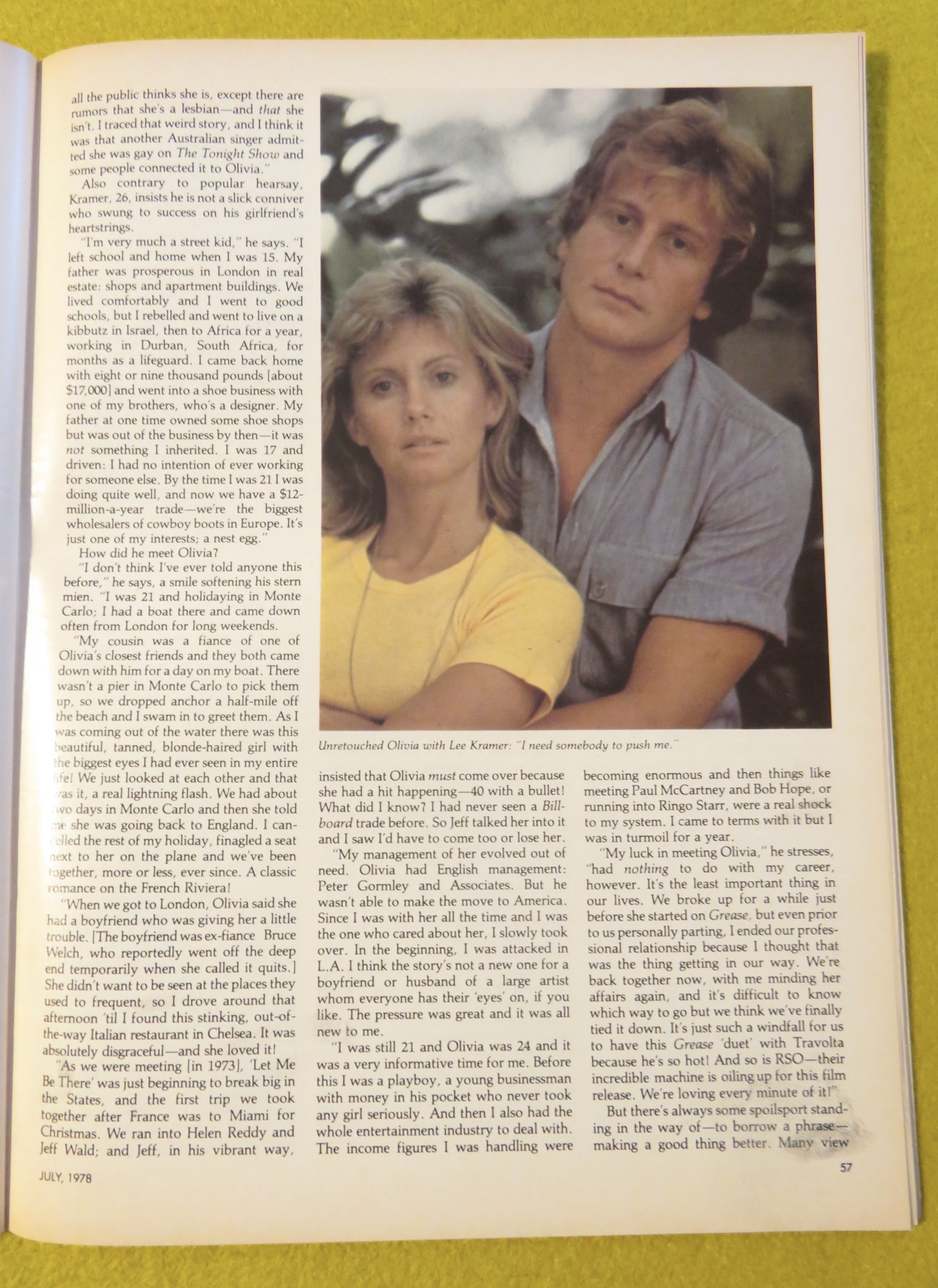 Crawdaddy Magazine July 1978 Olivia Newton John