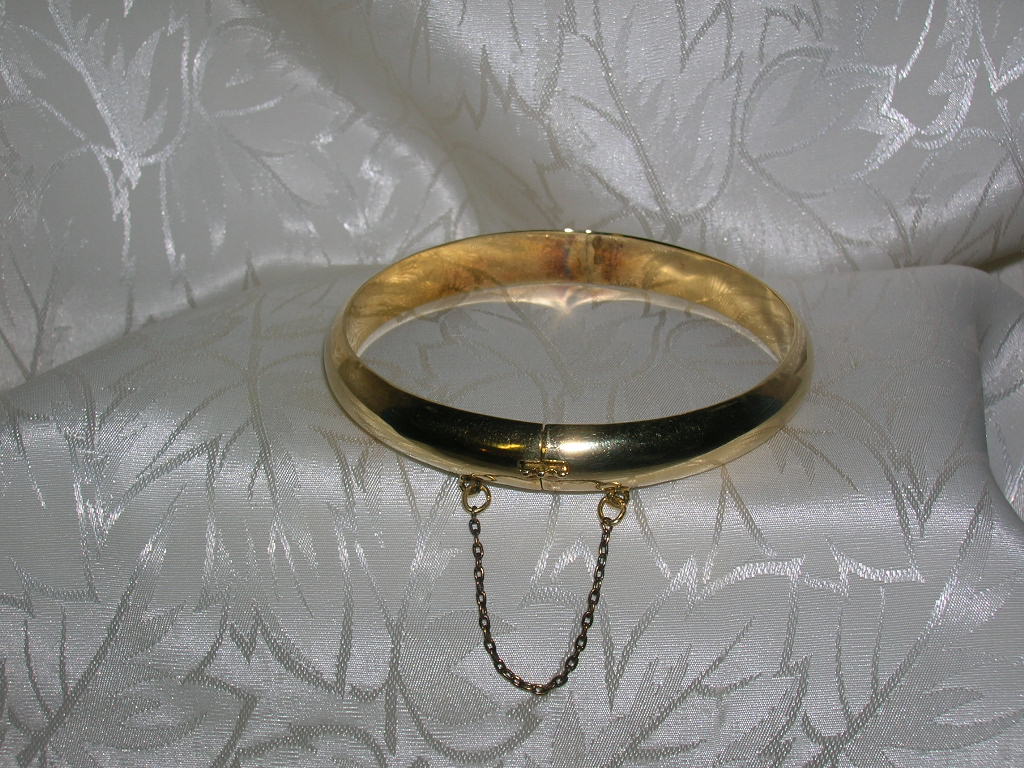 Plain Gold Over Sterling Silver Bangle Bracel