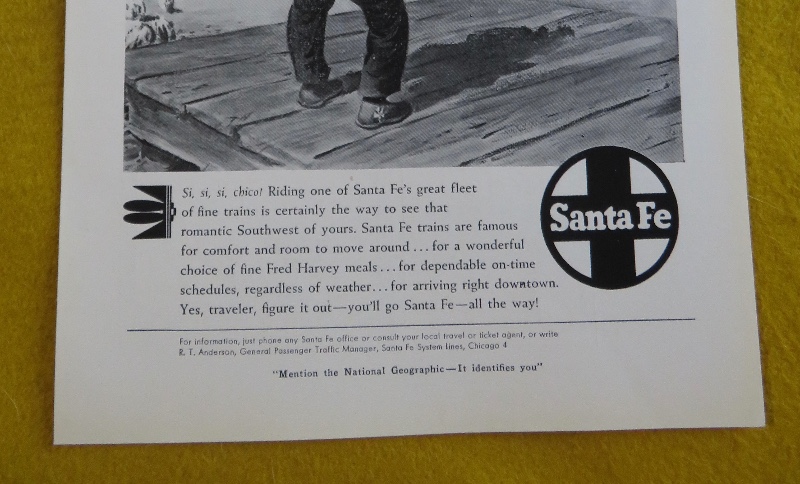 1950 Santa Fe Trains With Indian Man Looking At A Train Schedule